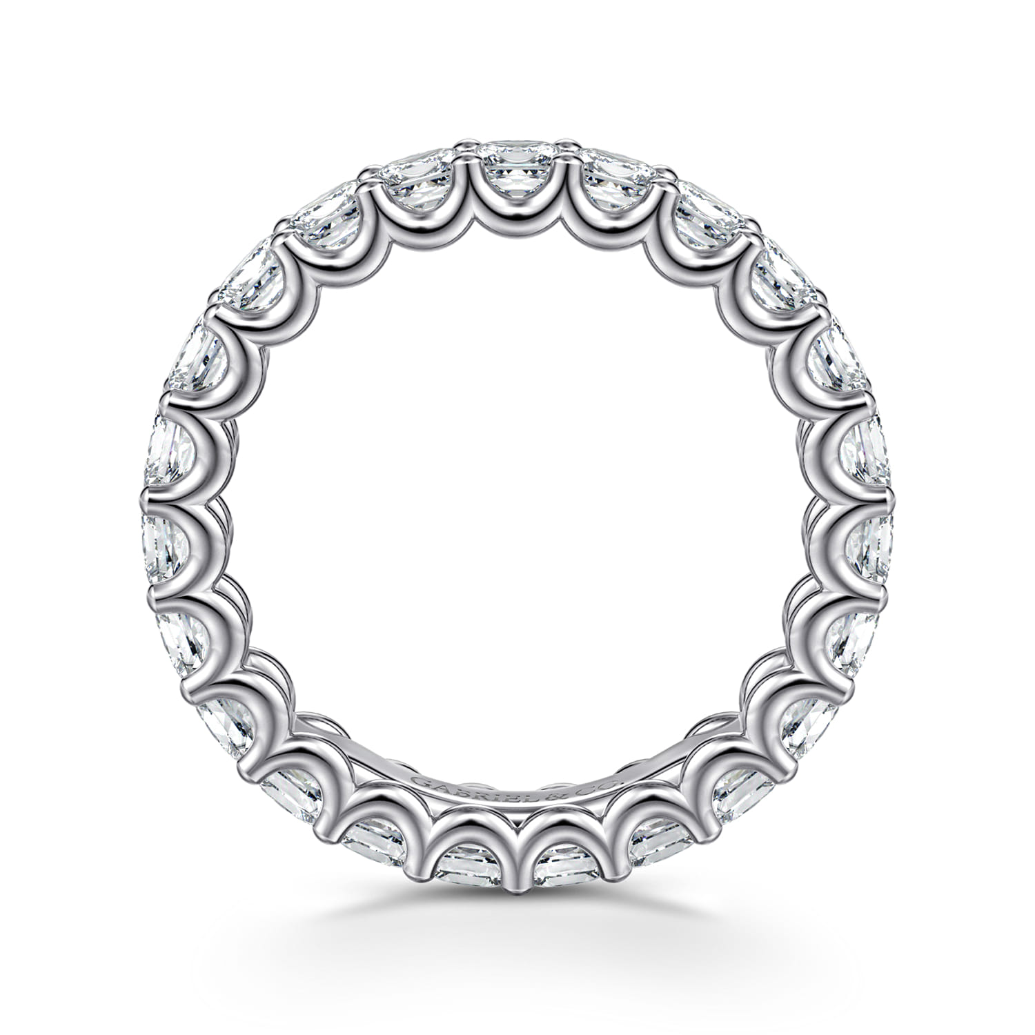 Scallop Setting Diamond Eternity Band in 14K White Gold, photograph 2