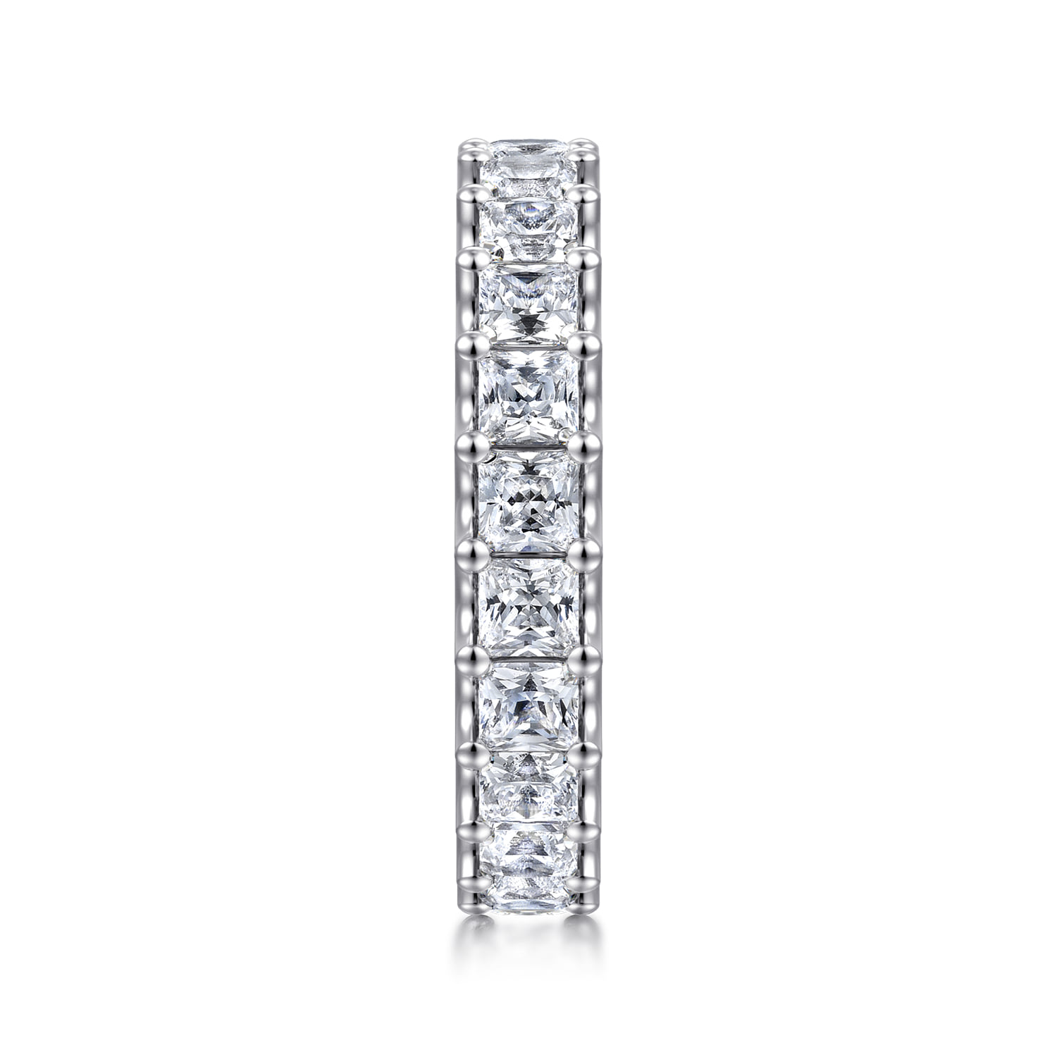 Scallop Setting Diamond Eternity Band in 14K White Gold, photograph 4