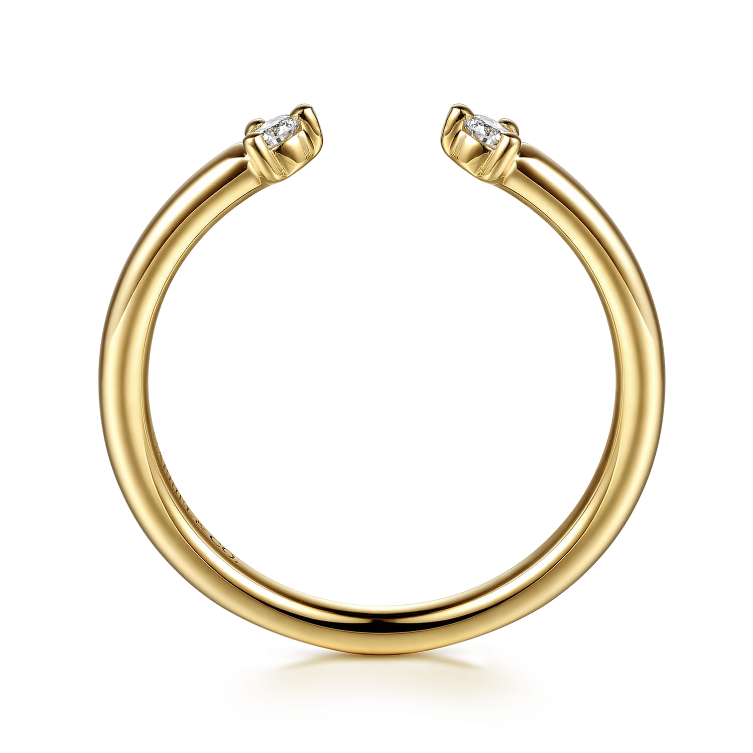 Prong Set Diamond Open Anniversary Band in 14K Yellow Gold, photograph 2
