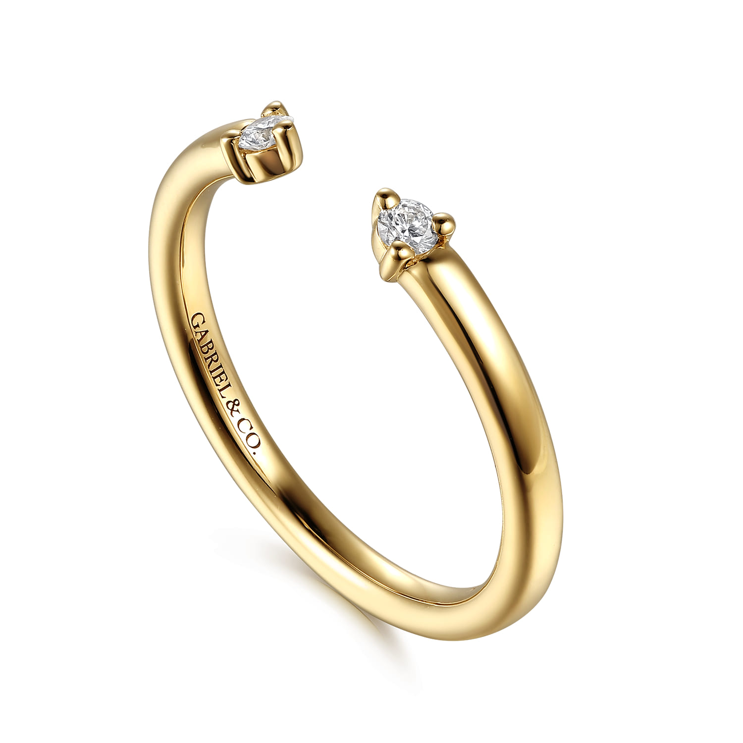 Prong Set Diamond Open Anniversary Band in 14K Yellow Gold, photograph 3
