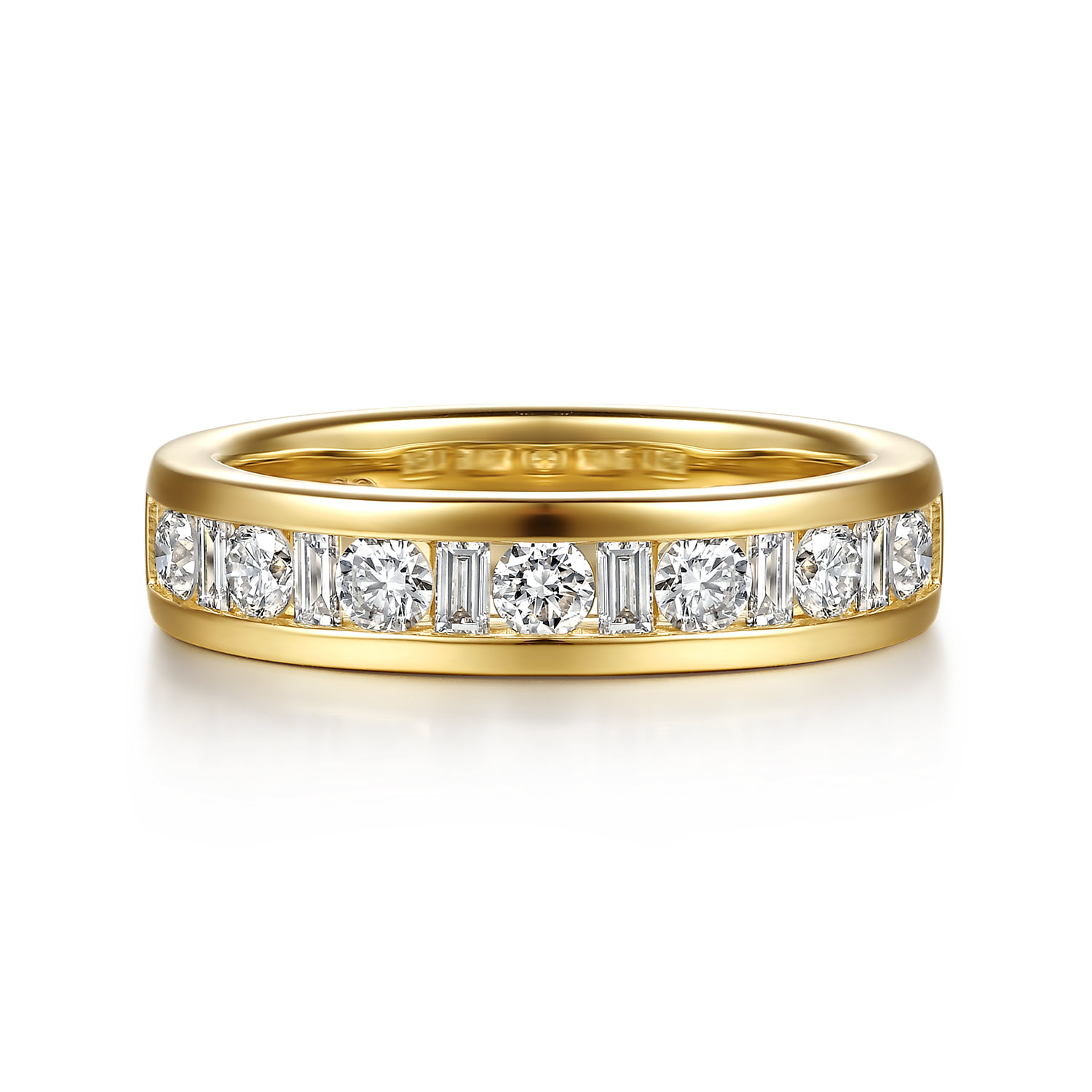 Channel Set Baguette and Diamond Anniversary Band