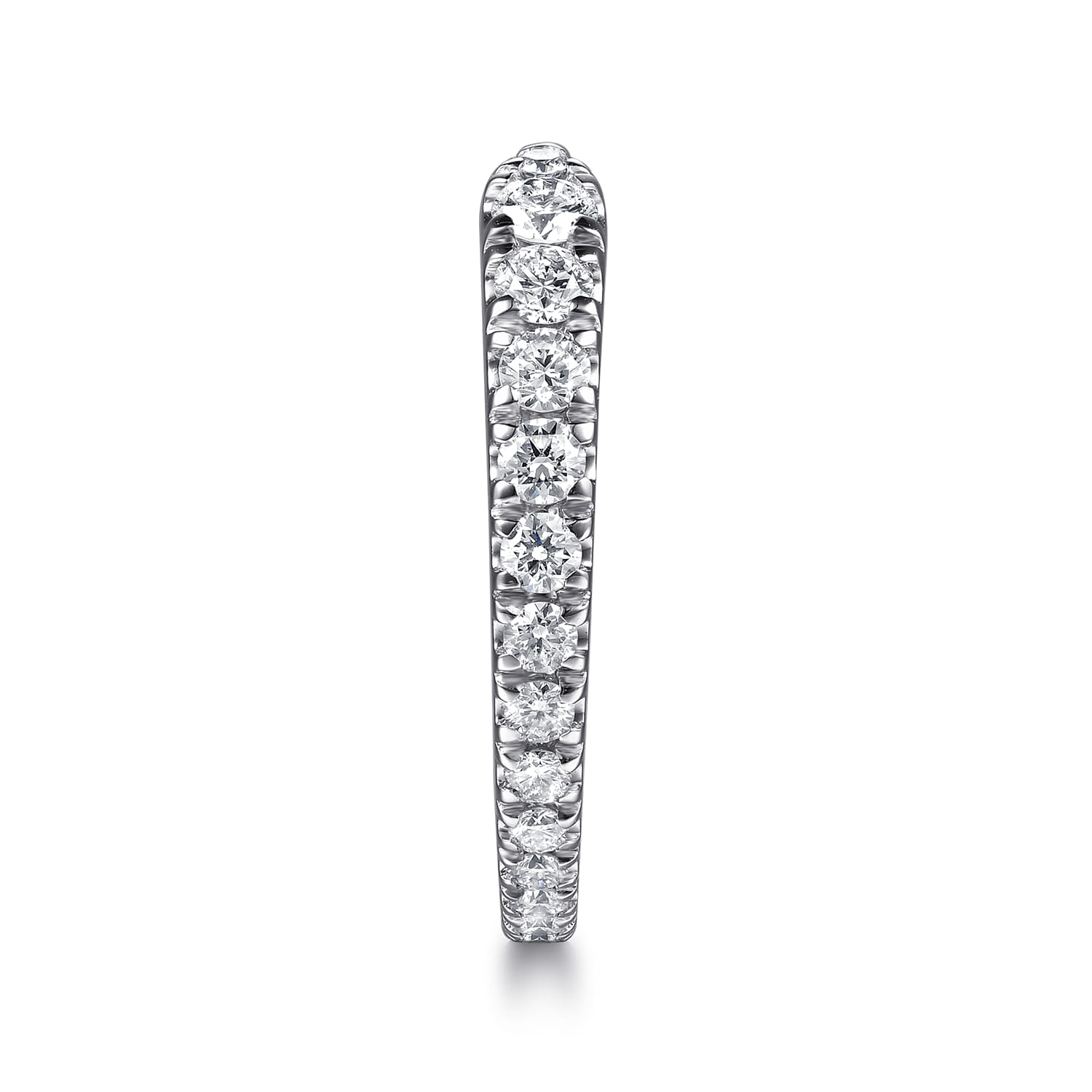 French Pave Open Diamond Eternity Band in 14K White Gold, photograph 4