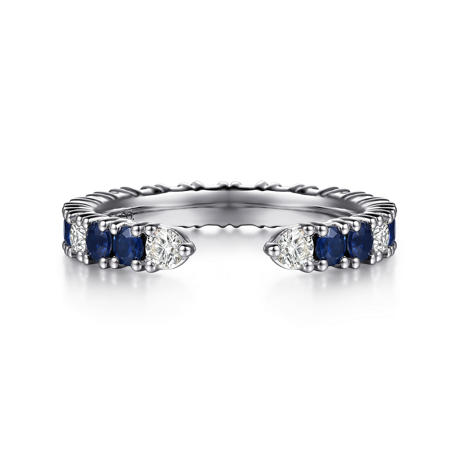 Prong Setting Open Diamond and Sapphire Eternity Band
