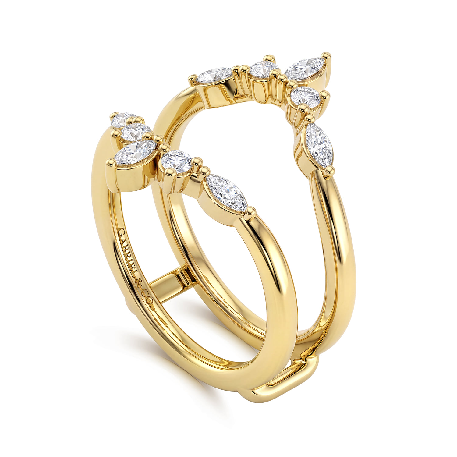 Prong set and Diamond Ring Enhancer in 14K Yellow Gold, photograph 3