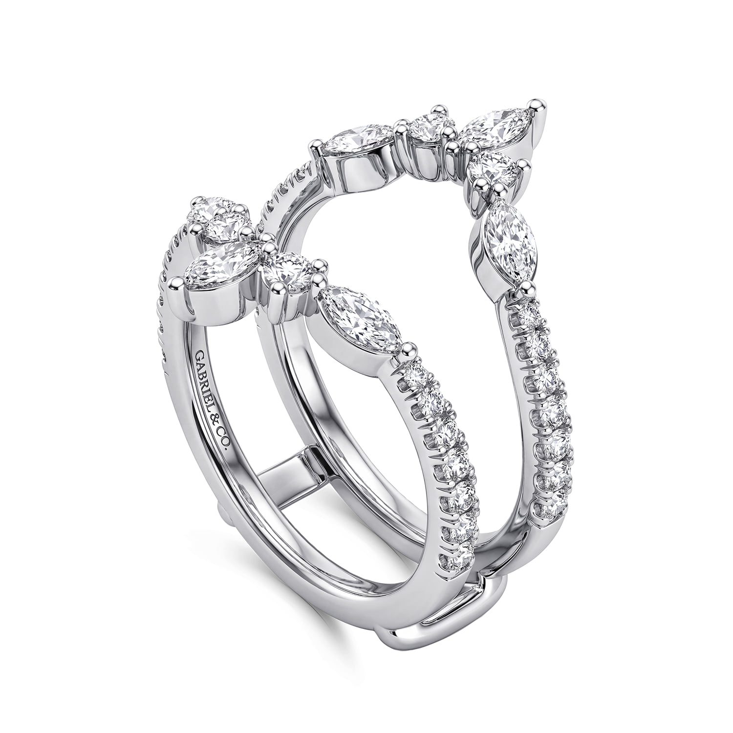 Prong set and Diamond Ring Enhancer in 14K White Gold, photograph 3