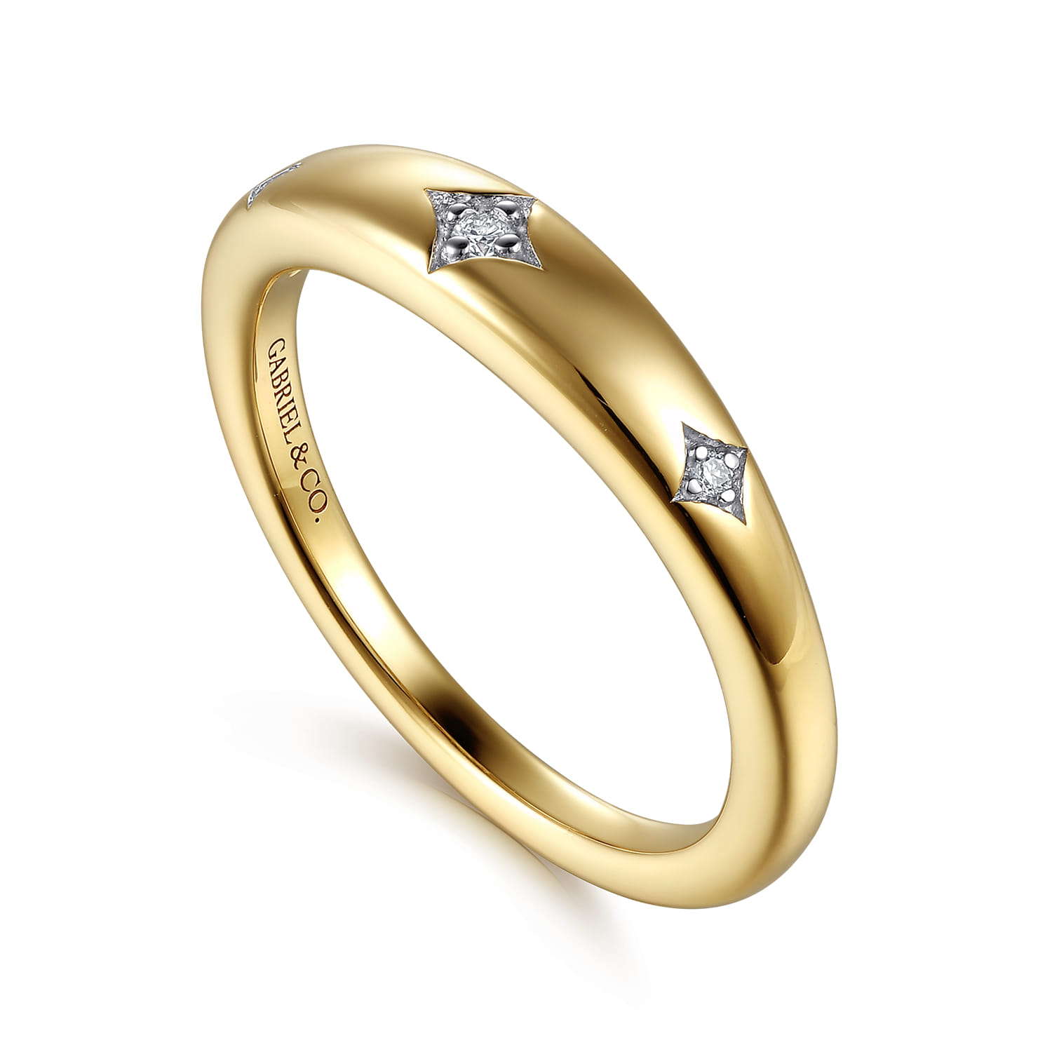 Prong Setting Diamond Anniversary Band in 14K Yellow Gold, photograph 3