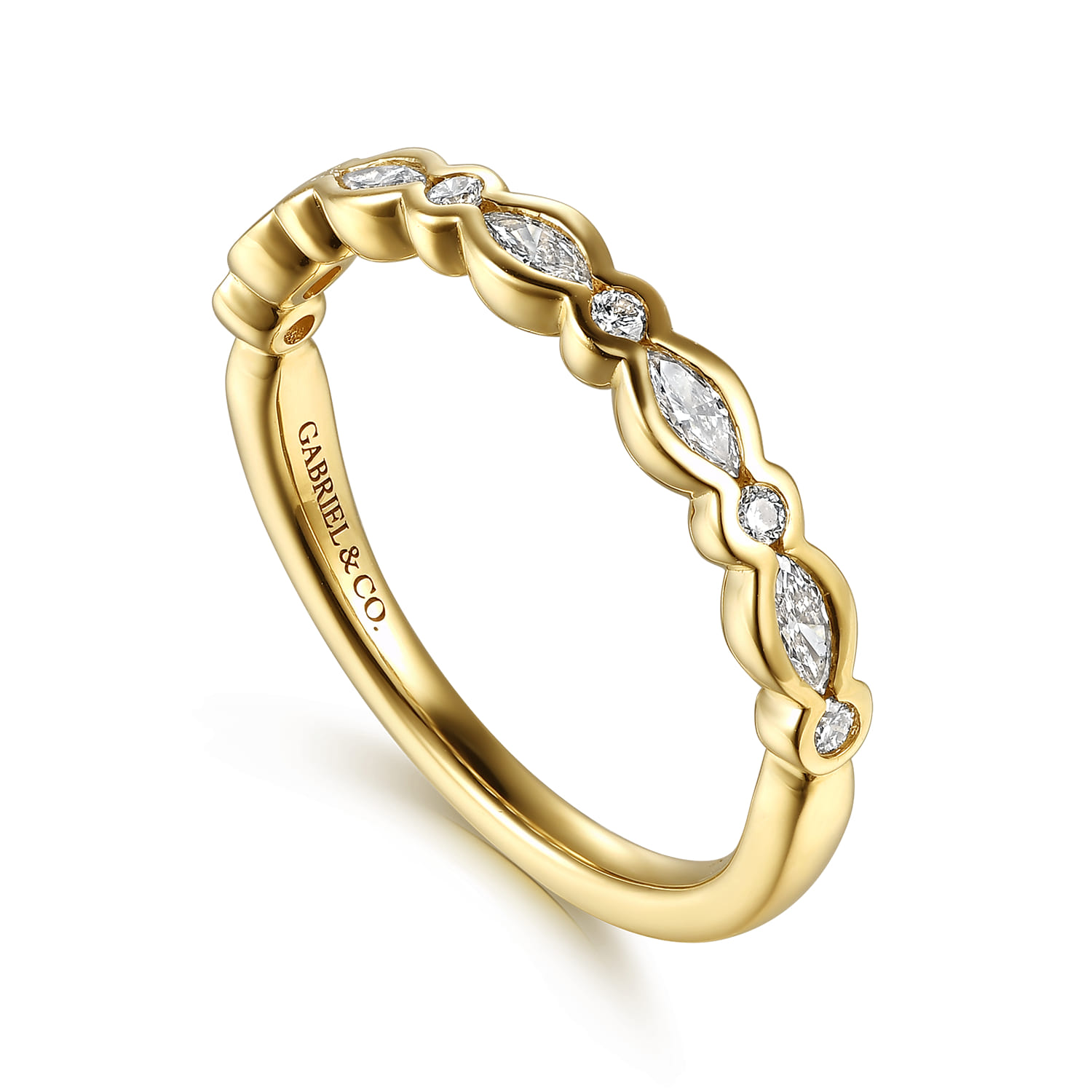 Channel Set and Diamond Anniversary Band in 14K Yellow Gold, photograph 3