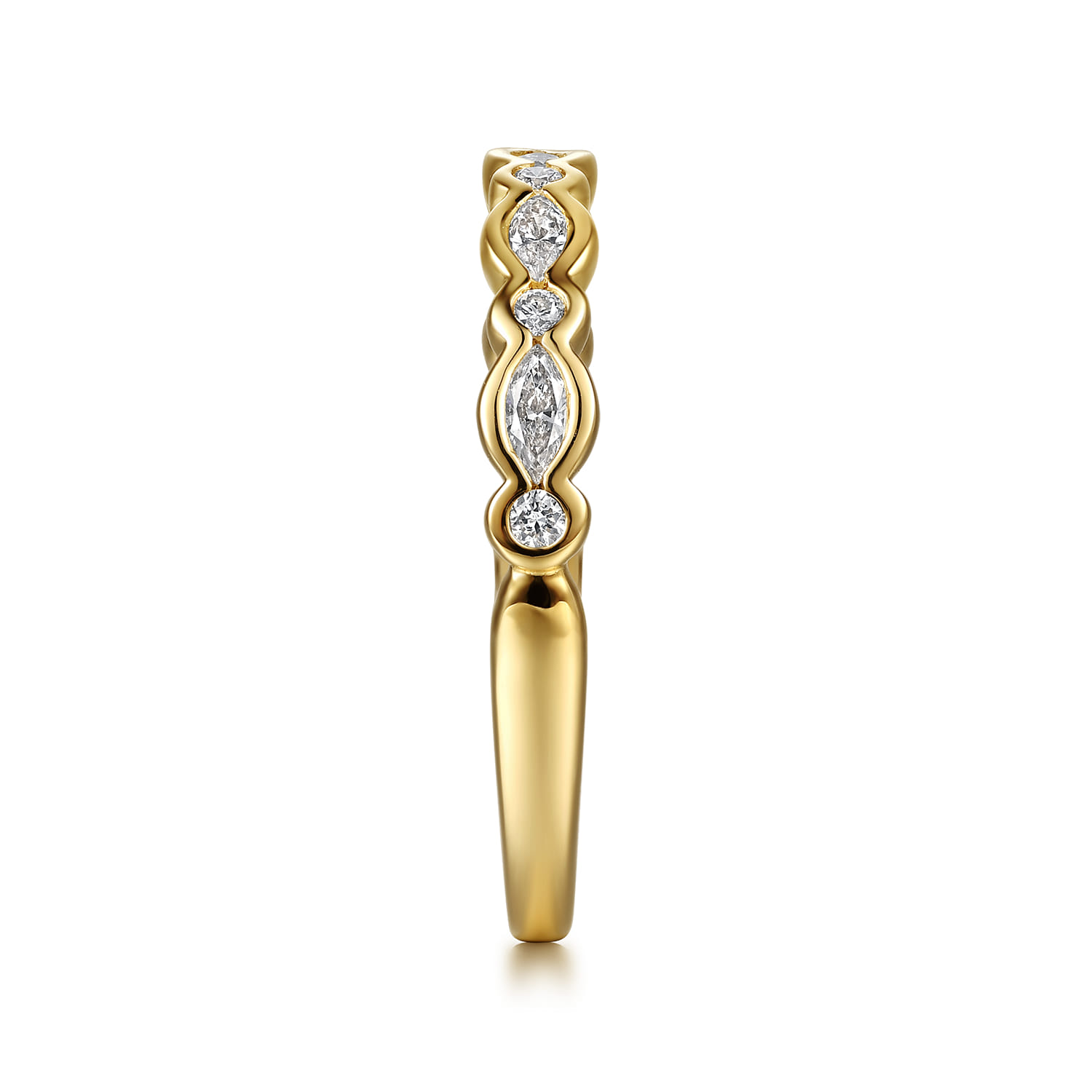 Channel Set and Diamond Anniversary Band in 14K Yellow Gold, photograph 4