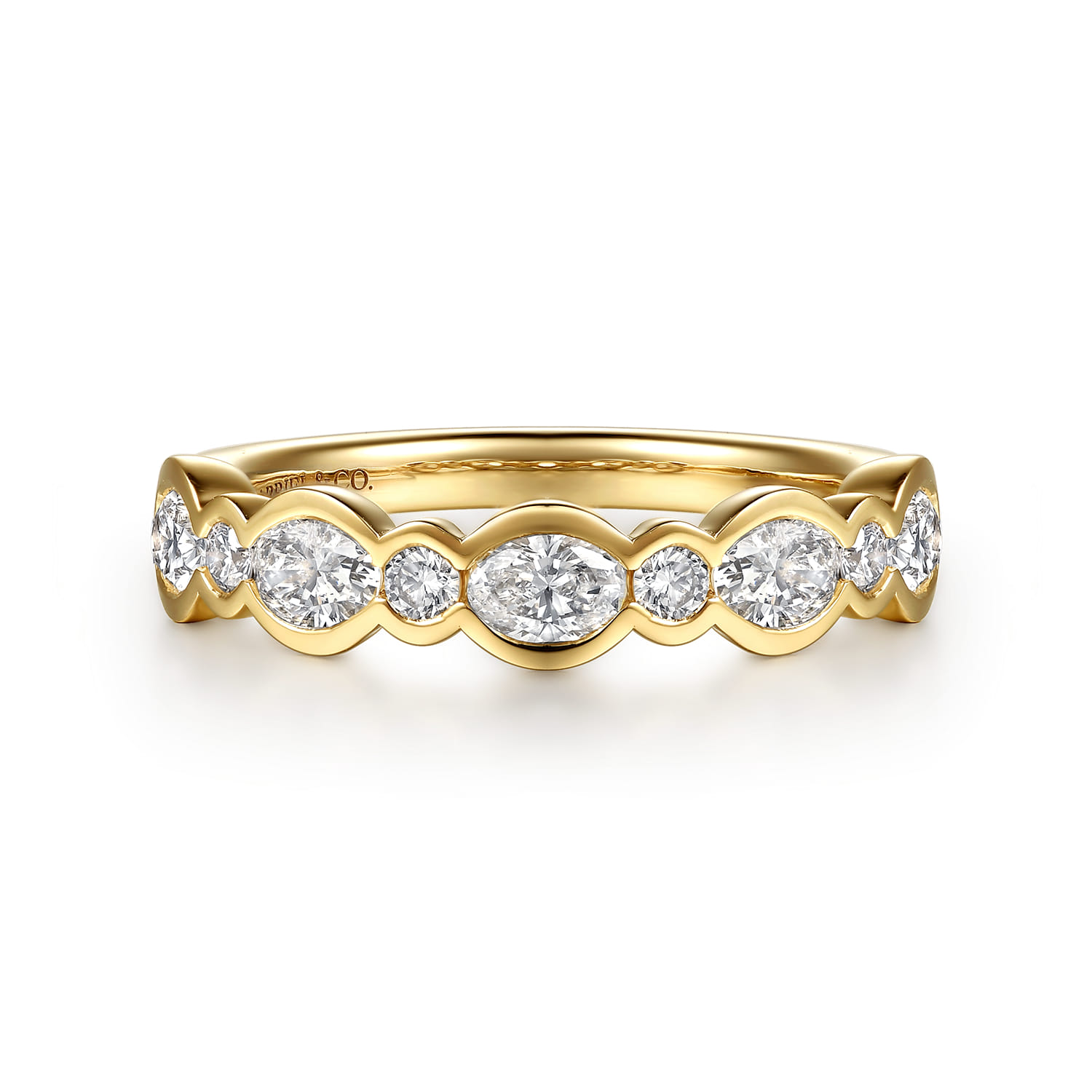 Channel Set and Diamond Anniversary Band in 14K Yellow Gold