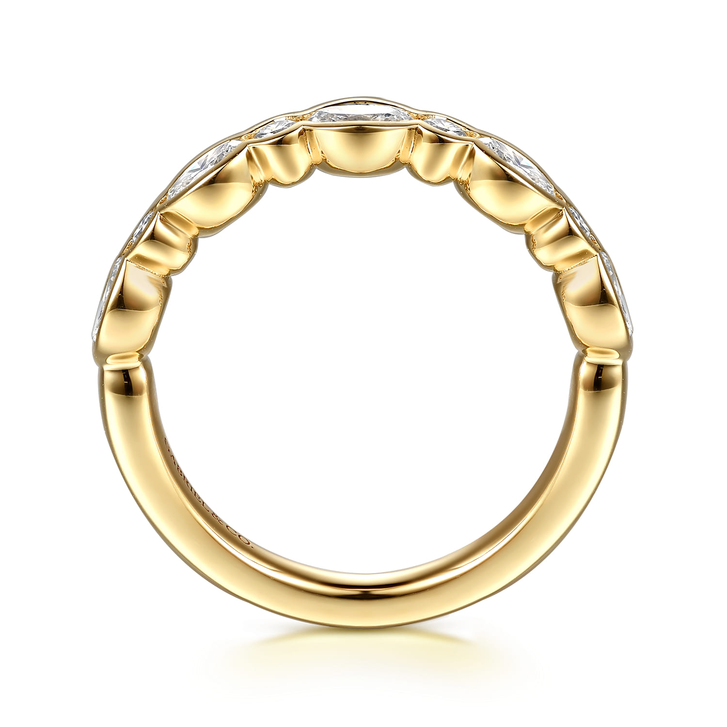 Channel Set and Diamond Anniversary Band in 14K Yellow Gold, photograph 2