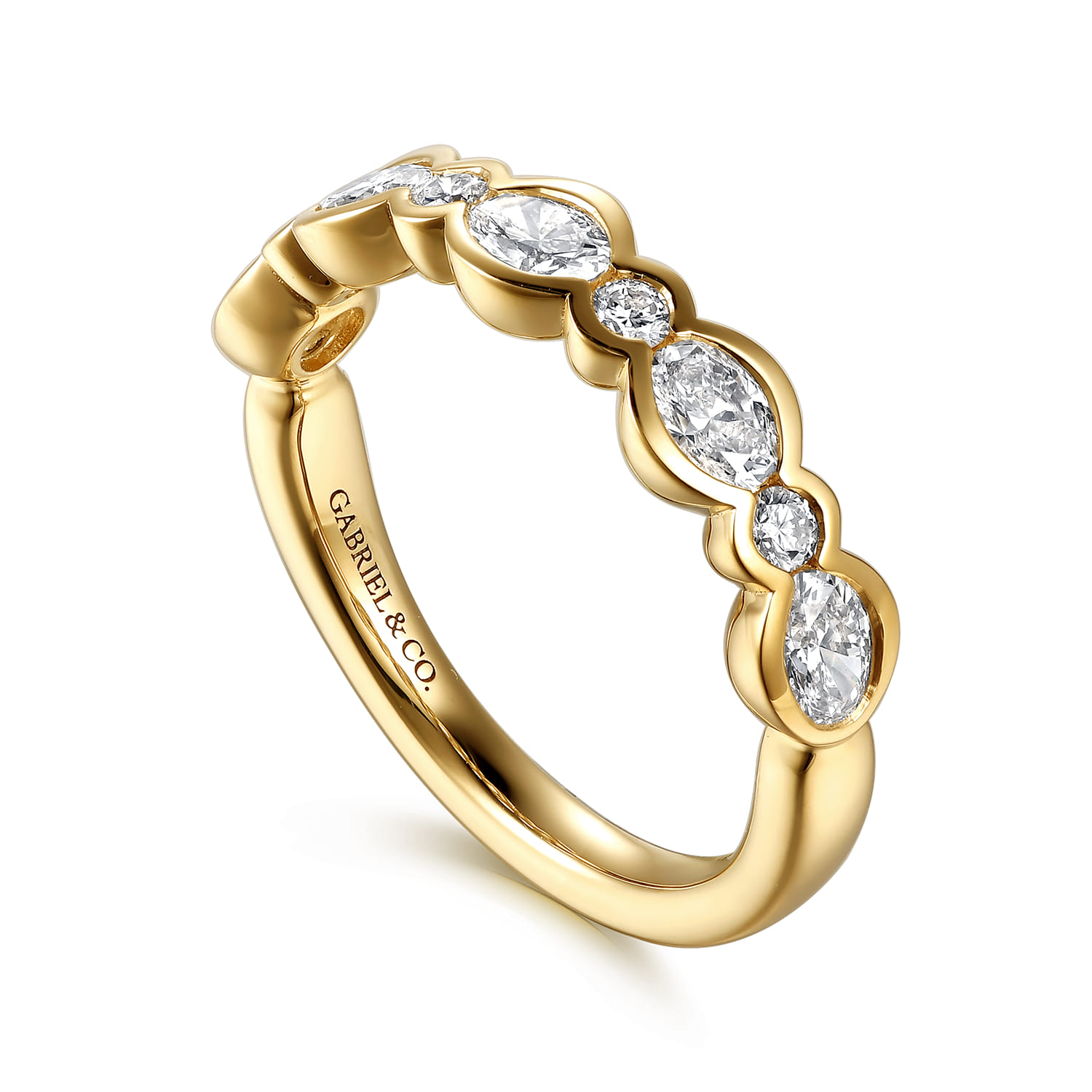 Channel Set and Diamond Anniversary Band in 14K Yellow Gold, photograph 3