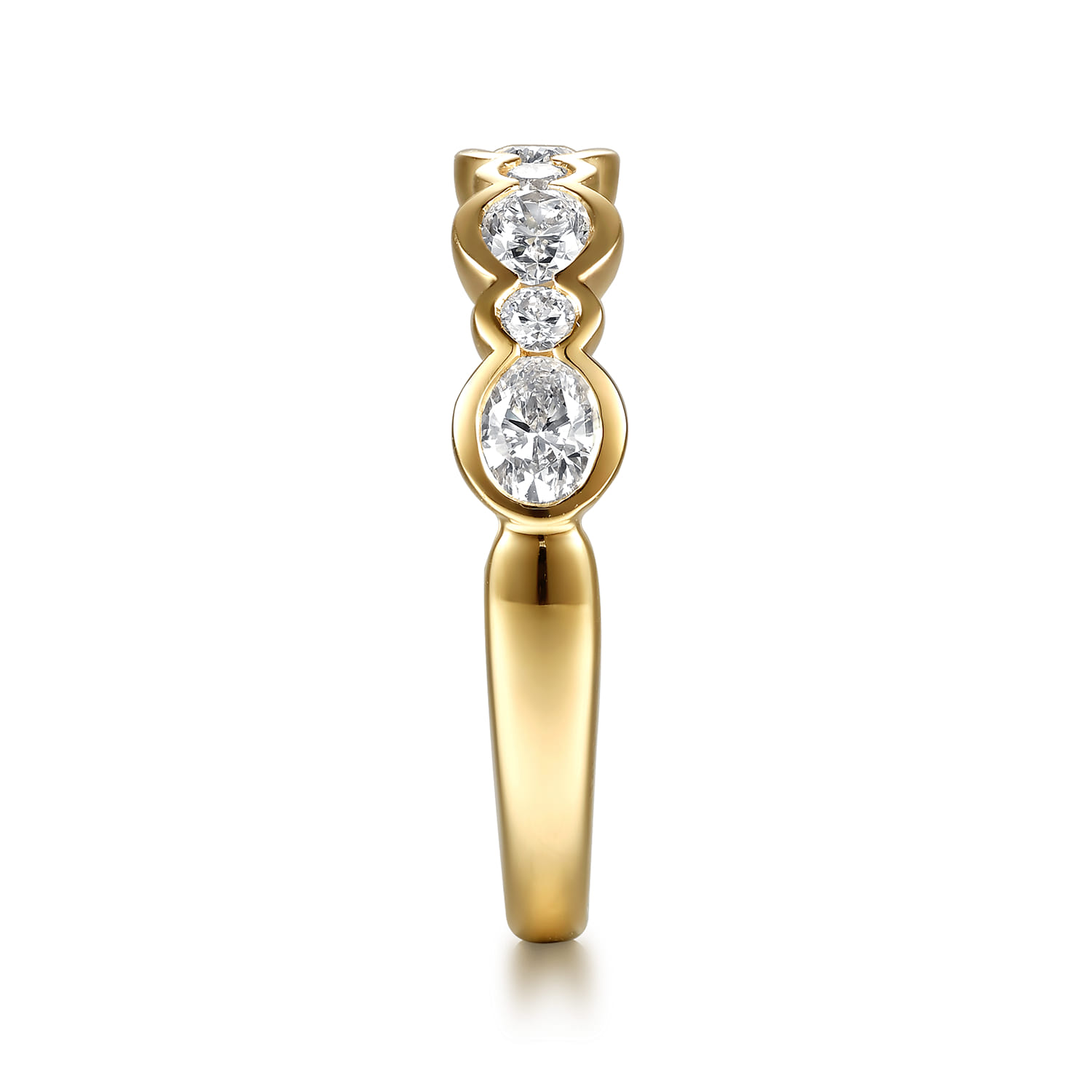 Channel Set and Diamond Anniversary Band in 14K Yellow Gold, photograph 4