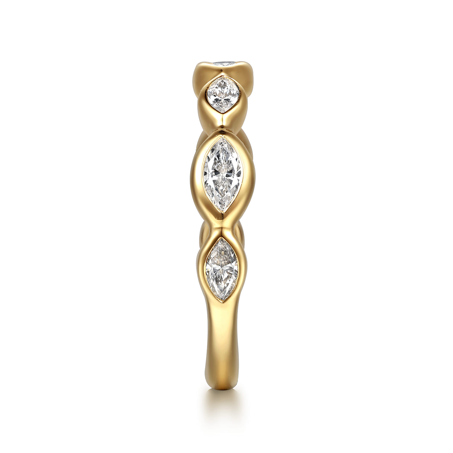 Bezel Setting Diamond Anniversary Band in 14K Yellow Gold, photograph 4