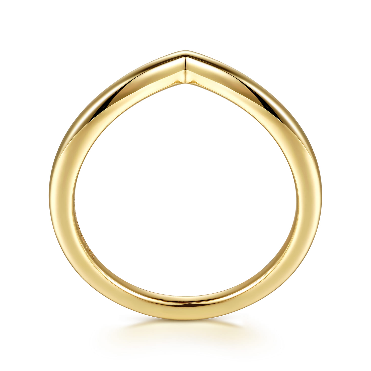 Chevron Anniversary Band in 14K Yellow Gold, photograph 2
