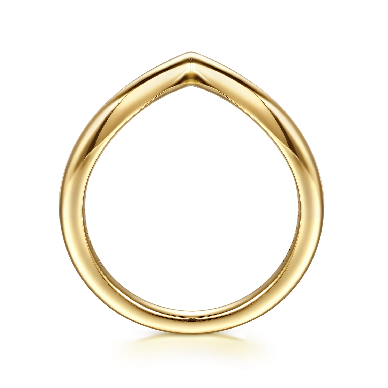 Chevron Anniversary Band in 14K Yellow Gold, photograph 2