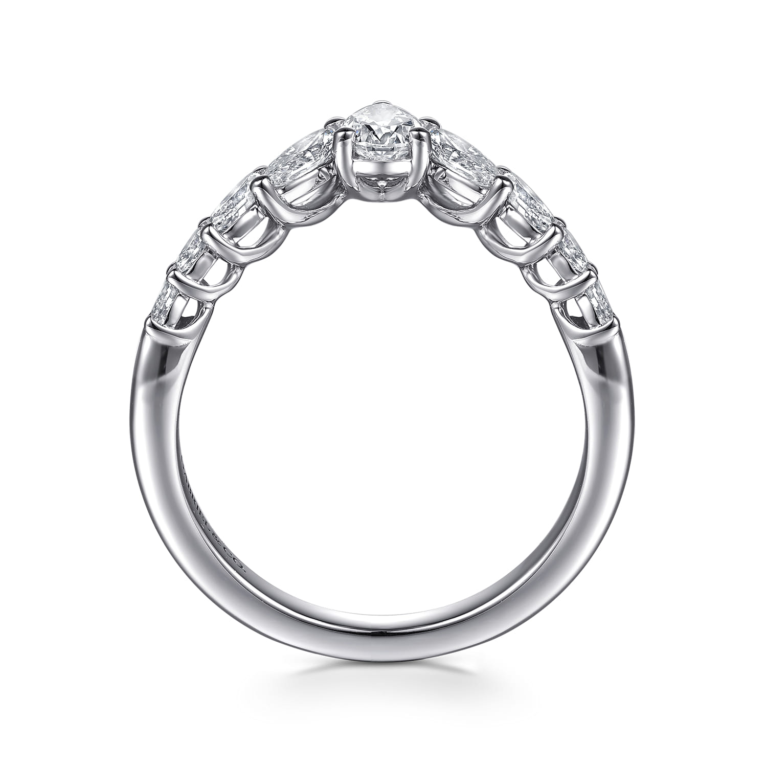 Prong Setting and Diamond Anniversary Band in 14K White Gold, photograph 2
