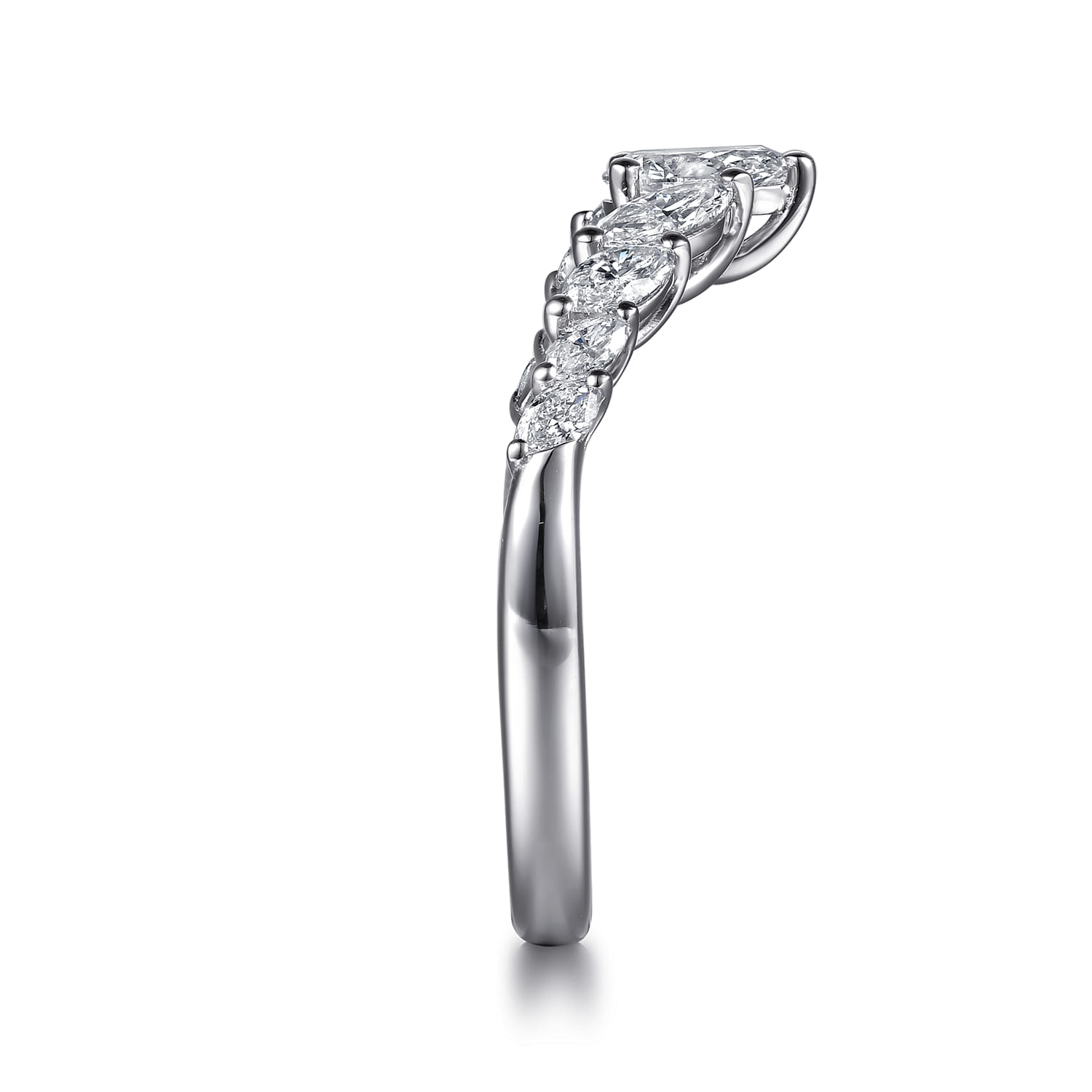 Prong Setting and Diamond Anniversary Band in 14K White Gold, photograph 4
