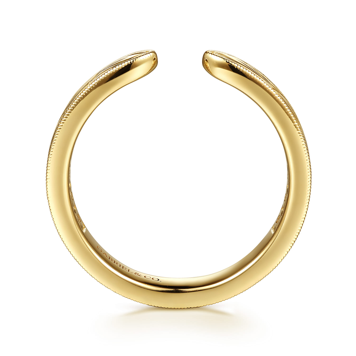 Vintage Inspired Open Anniversary Band in 14K Yellow Gold, photograph 2