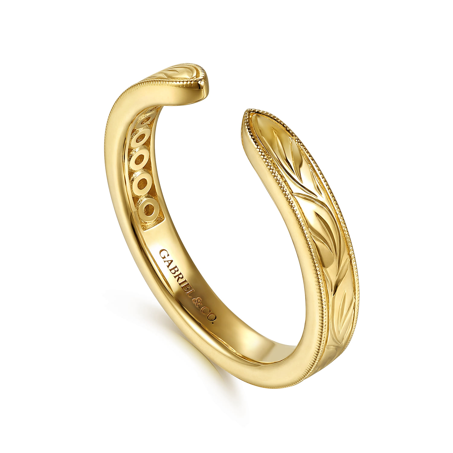Vintage Inspired Open Anniversary Band in 14K Yellow Gold, photograph 3