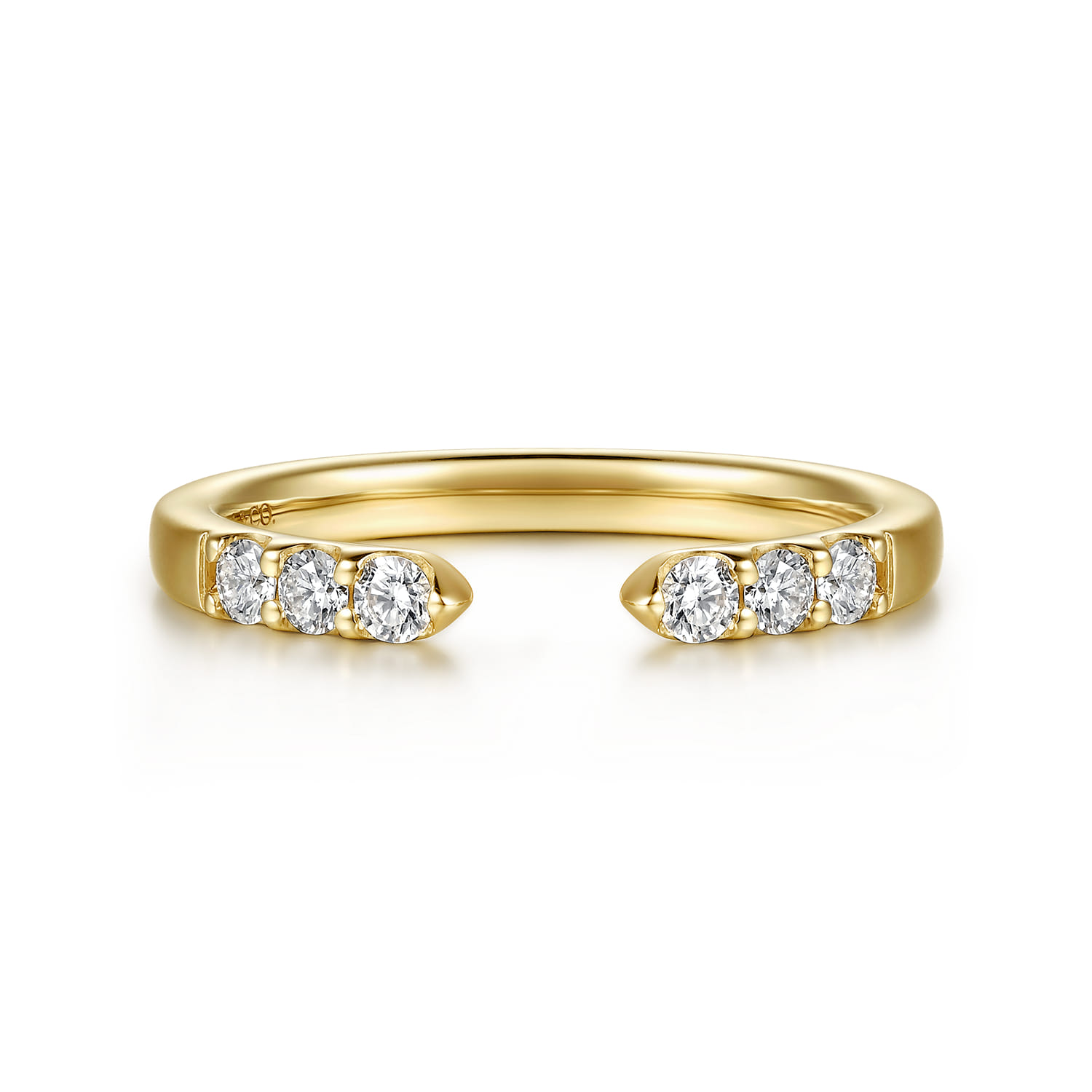 Tiger Claw Diamond Open Anniversary Band in 14K Yellow Gold