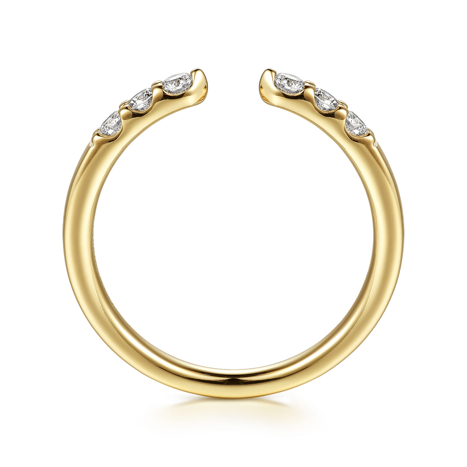 Tiger Claw Diamond Open Anniversary Band in 14K Yellow Gold, photograph 2