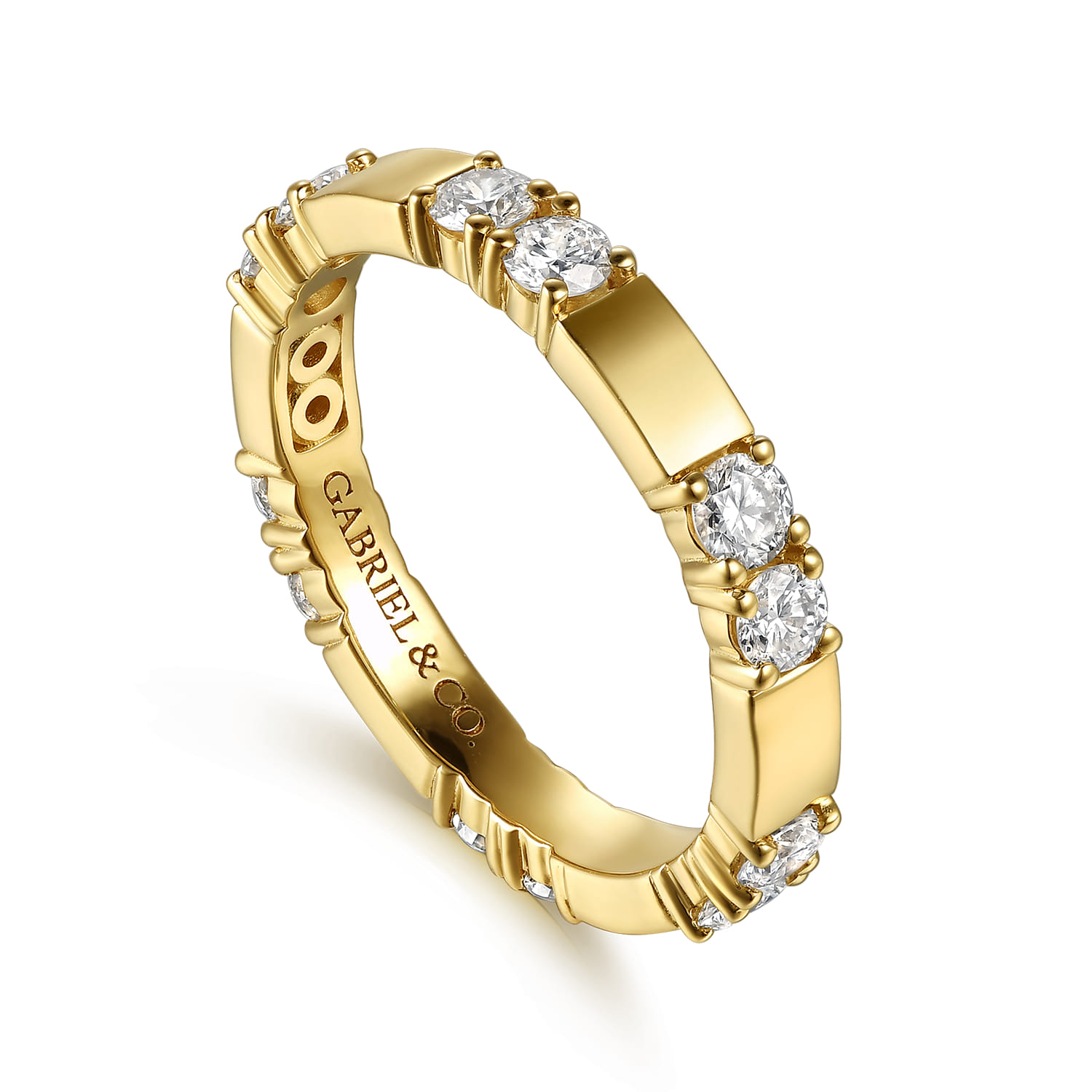 Prong Setting Diamond Eternity Band in 14K Yellow Gold, photograph 3