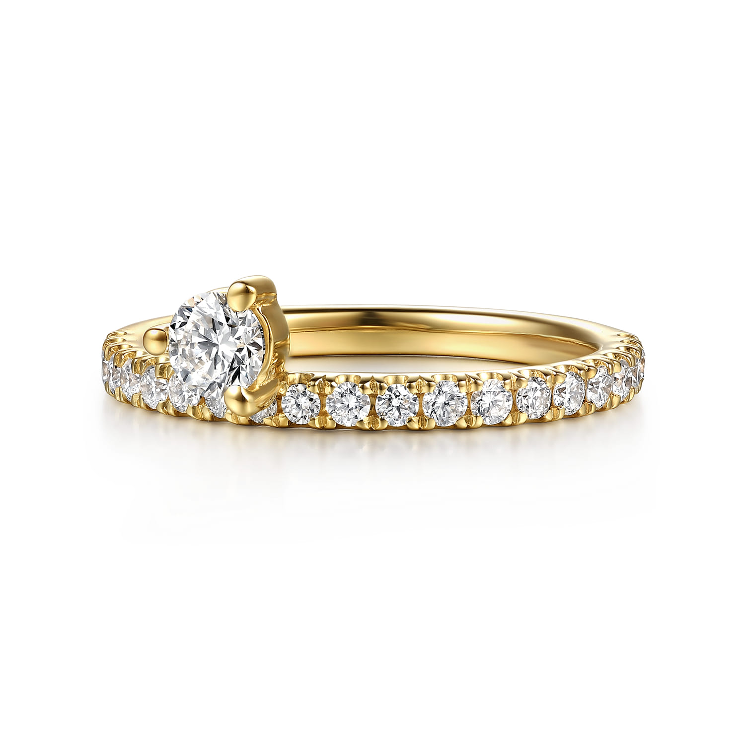French Pave and Prong Setting Diamond Ring Enhancer