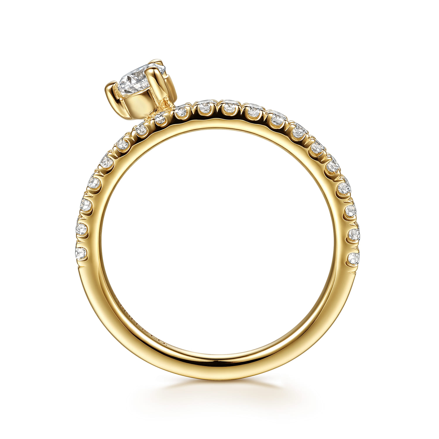 French Pave and Prong Setting Diamond Ring Enhancer in 14K Yellow Gold, photograph 2