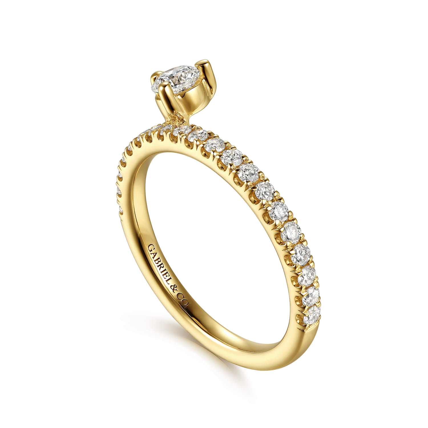 French Pave and Prong Setting Diamond Ring Enhancer in 14K Yellow Gold, photograph 3