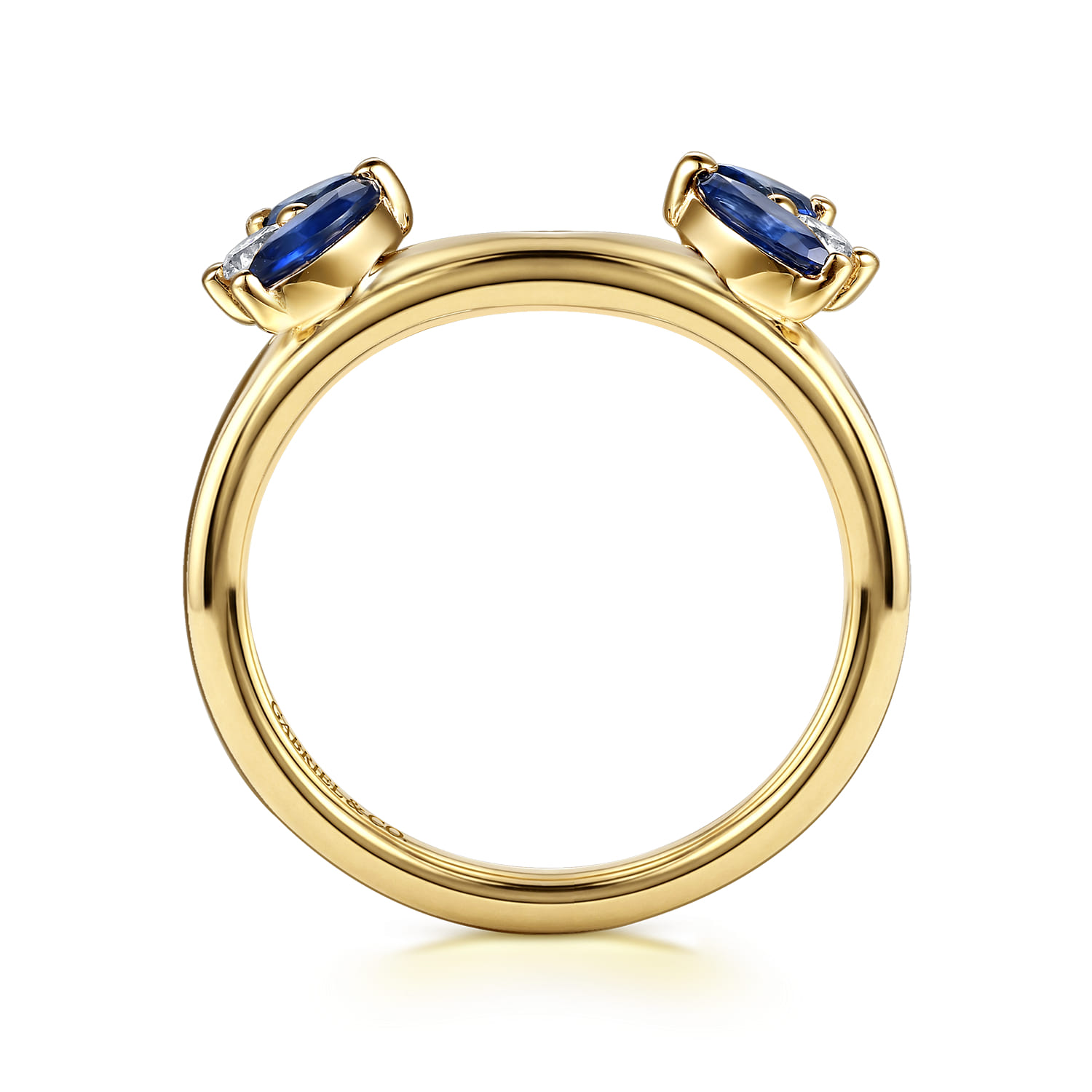 Prong Setting Marquise Sapphire and Round Diamond Ring Enhancer in 14K Yellow Gold, photograph 2