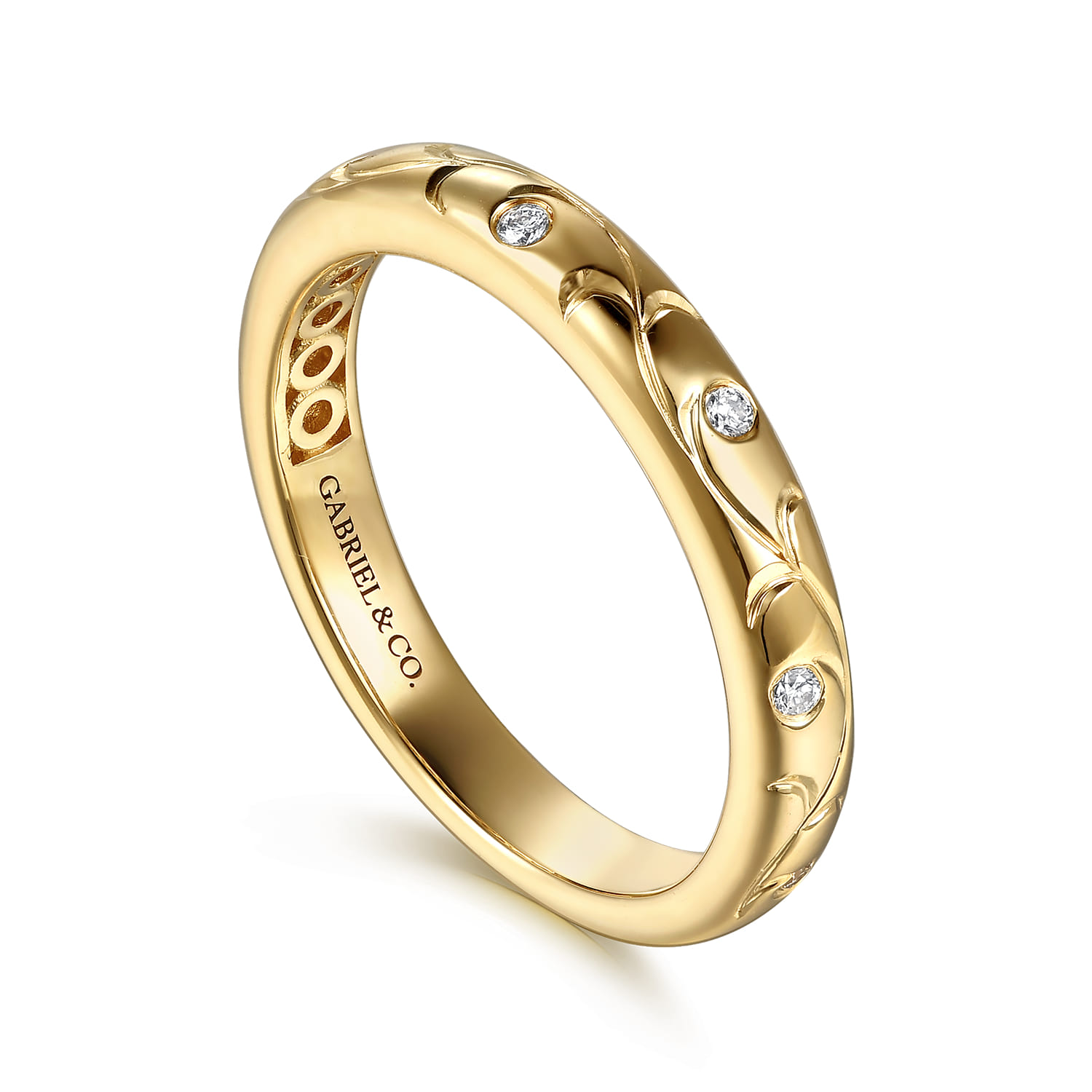 Prong Set Diamond Anniversary Band in 14K Yellow Gold, photograph 3