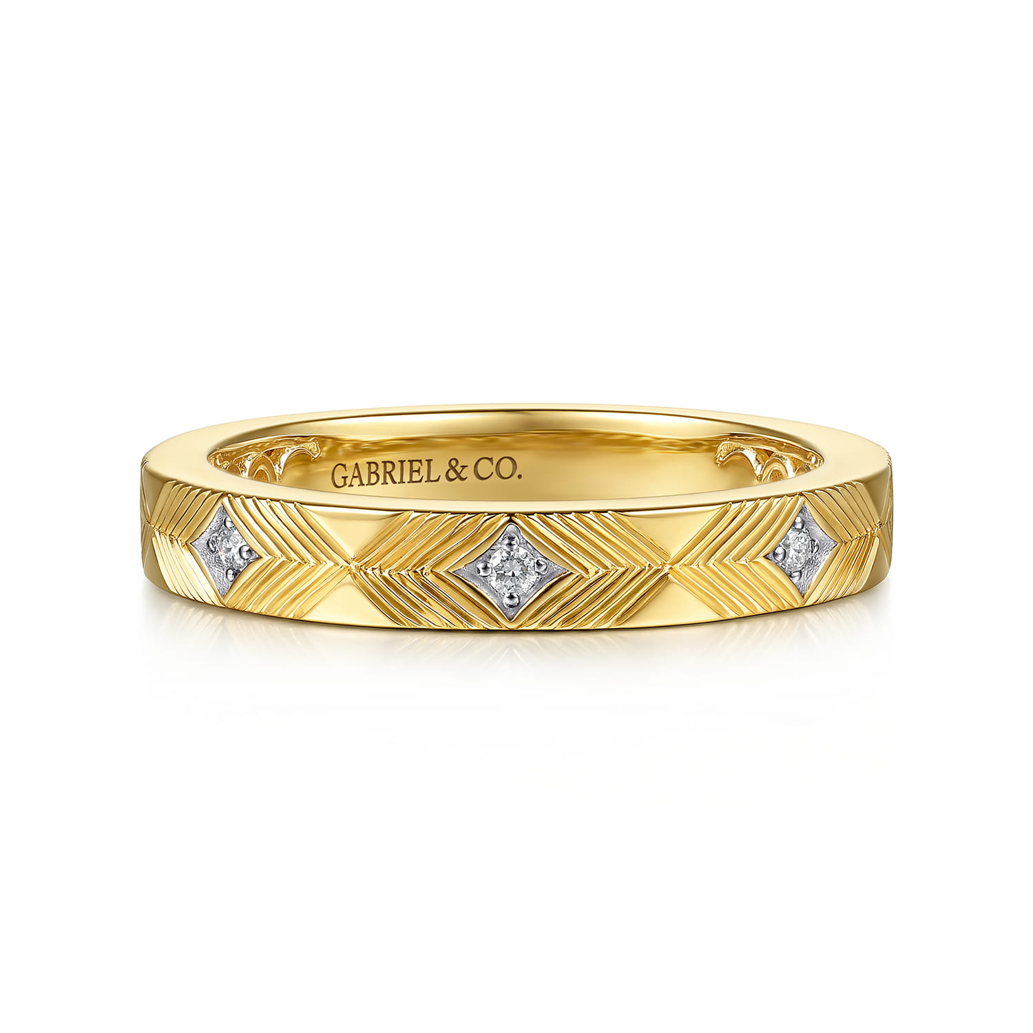 Vintage Inspired Beads Setting Diamond Anniversary Band in 14K Yellow Gold