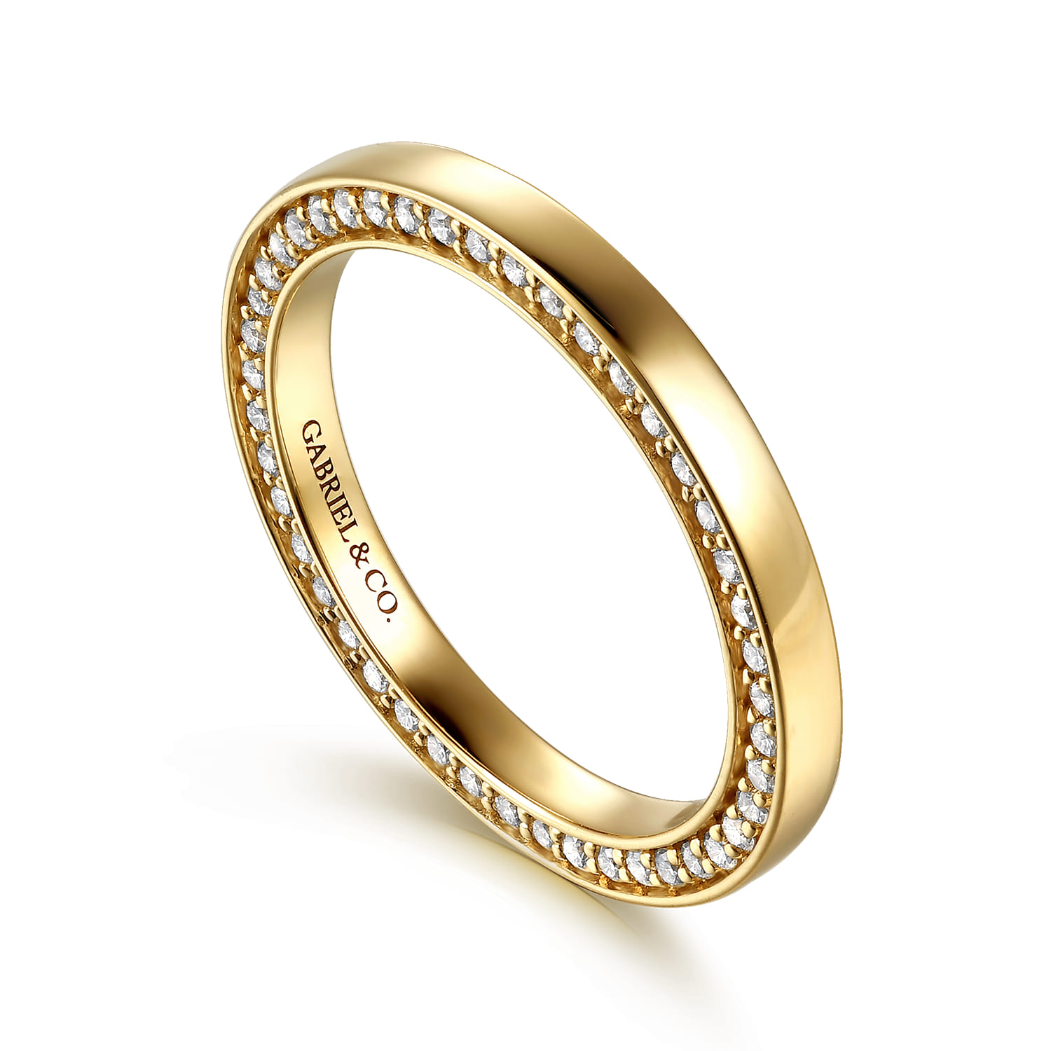Prong Setting Diamond Eternity Band in 14K Yellow Gold, photograph 3