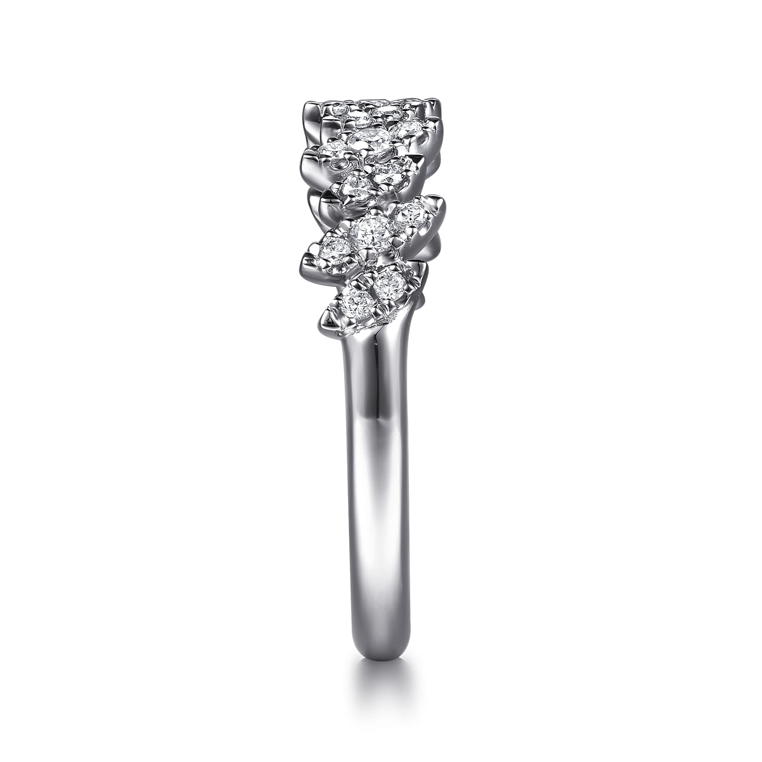 French Pave Diamond Anniversary Band in 14K White Gold, photograph 4