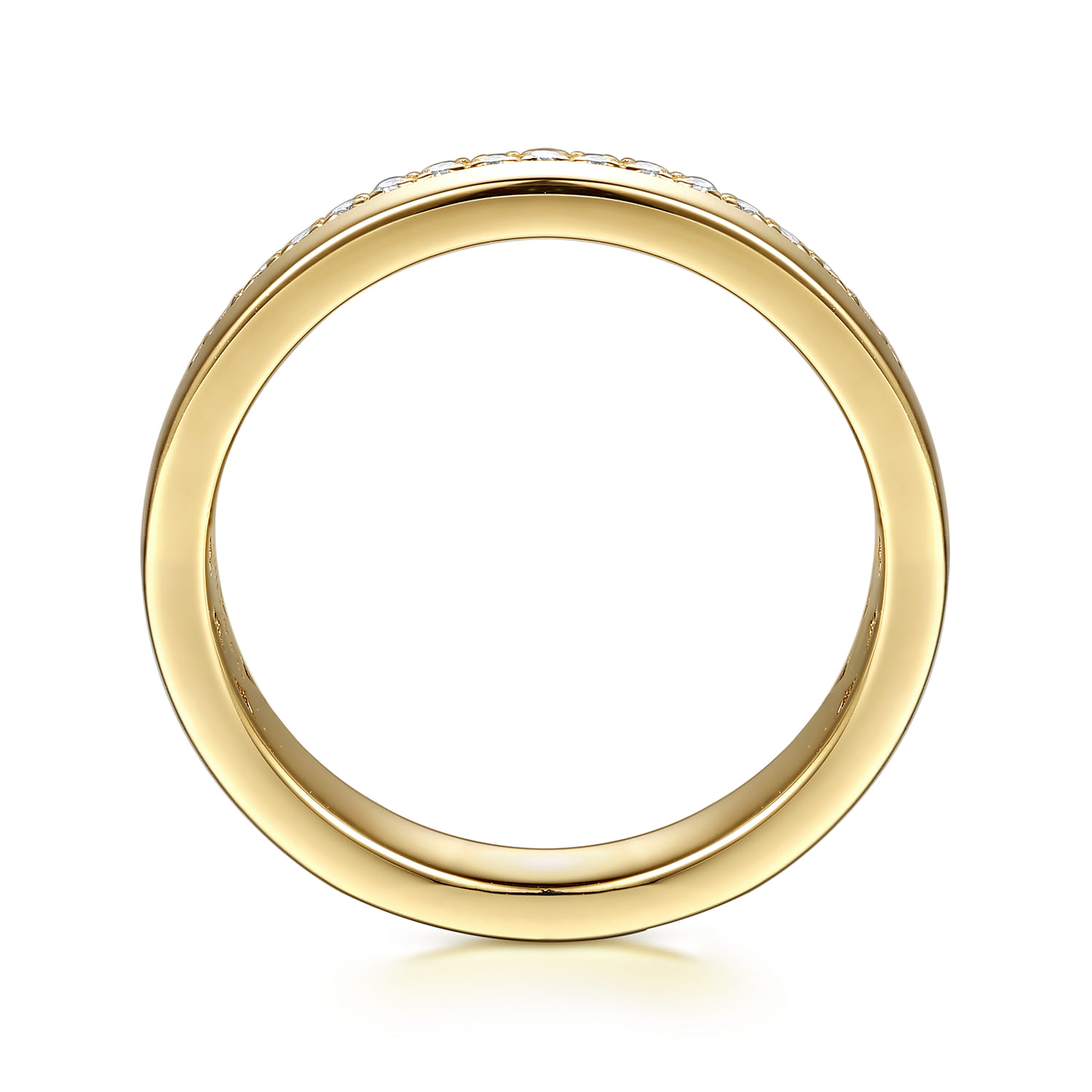 French Pave Diamond Anniversary Band in 14K Yellow Gold, photograph 2