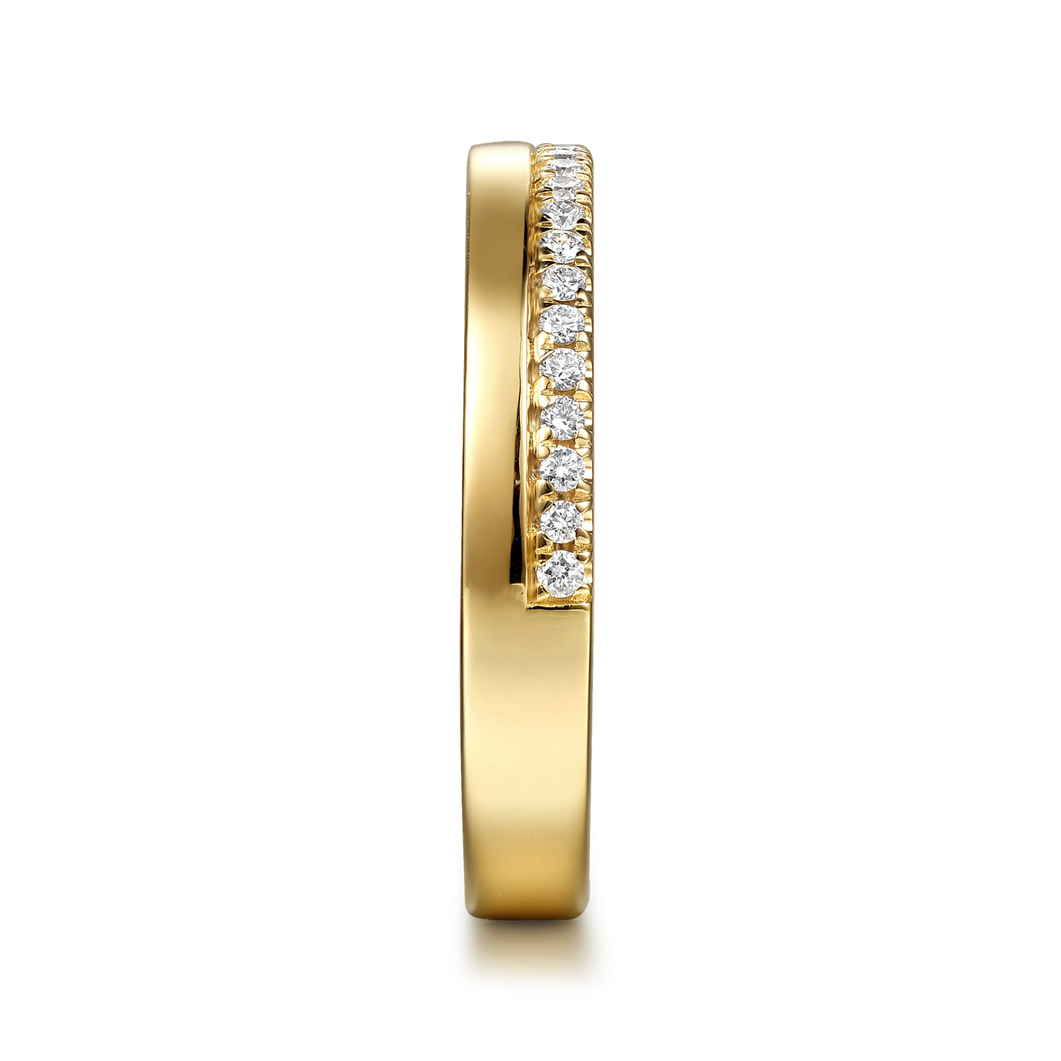 French Pave Diamond Anniversary Band in 14K Yellow Gold, photograph 4