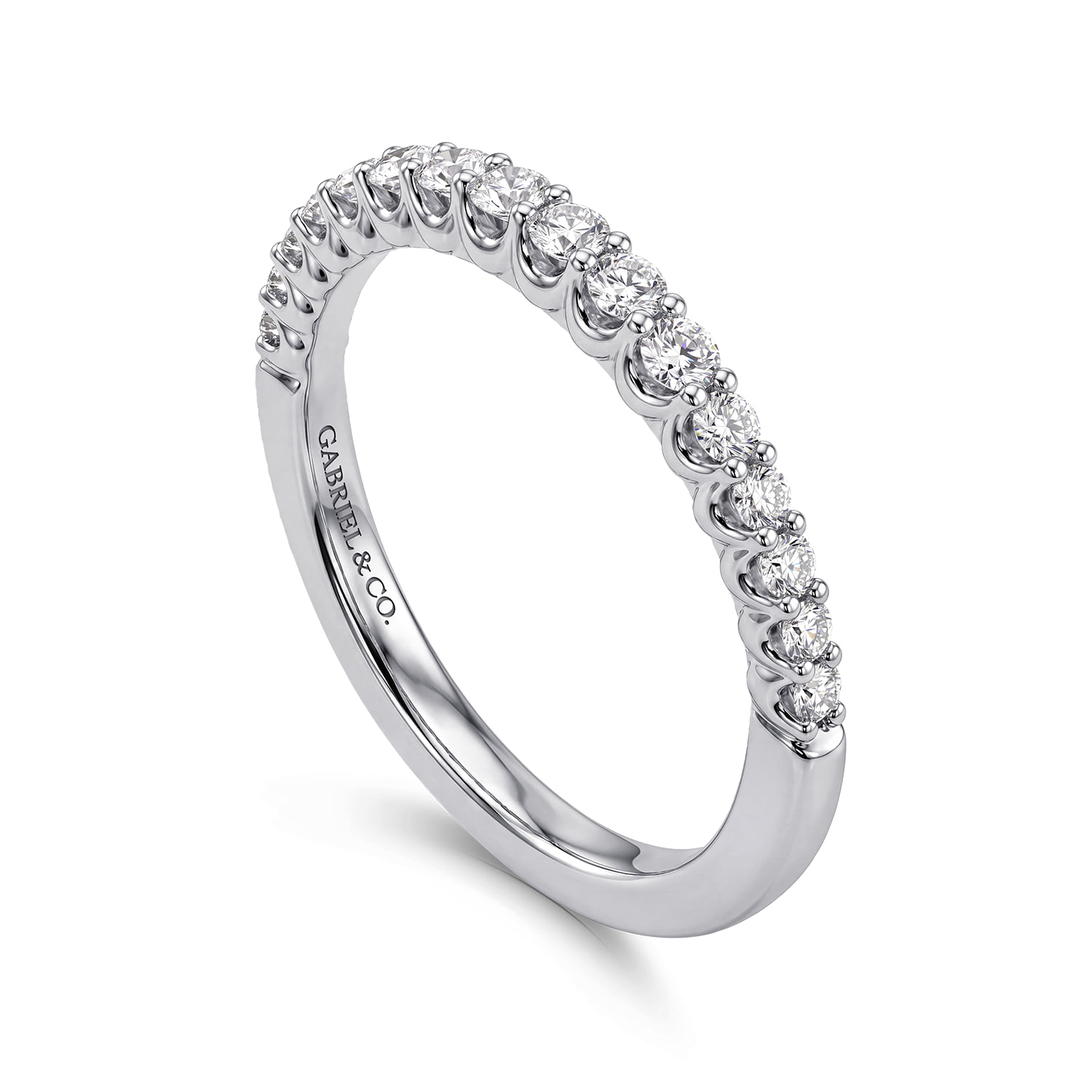 Prong Set Diamond Anniversary Band in 14K White Gold, photograph 3