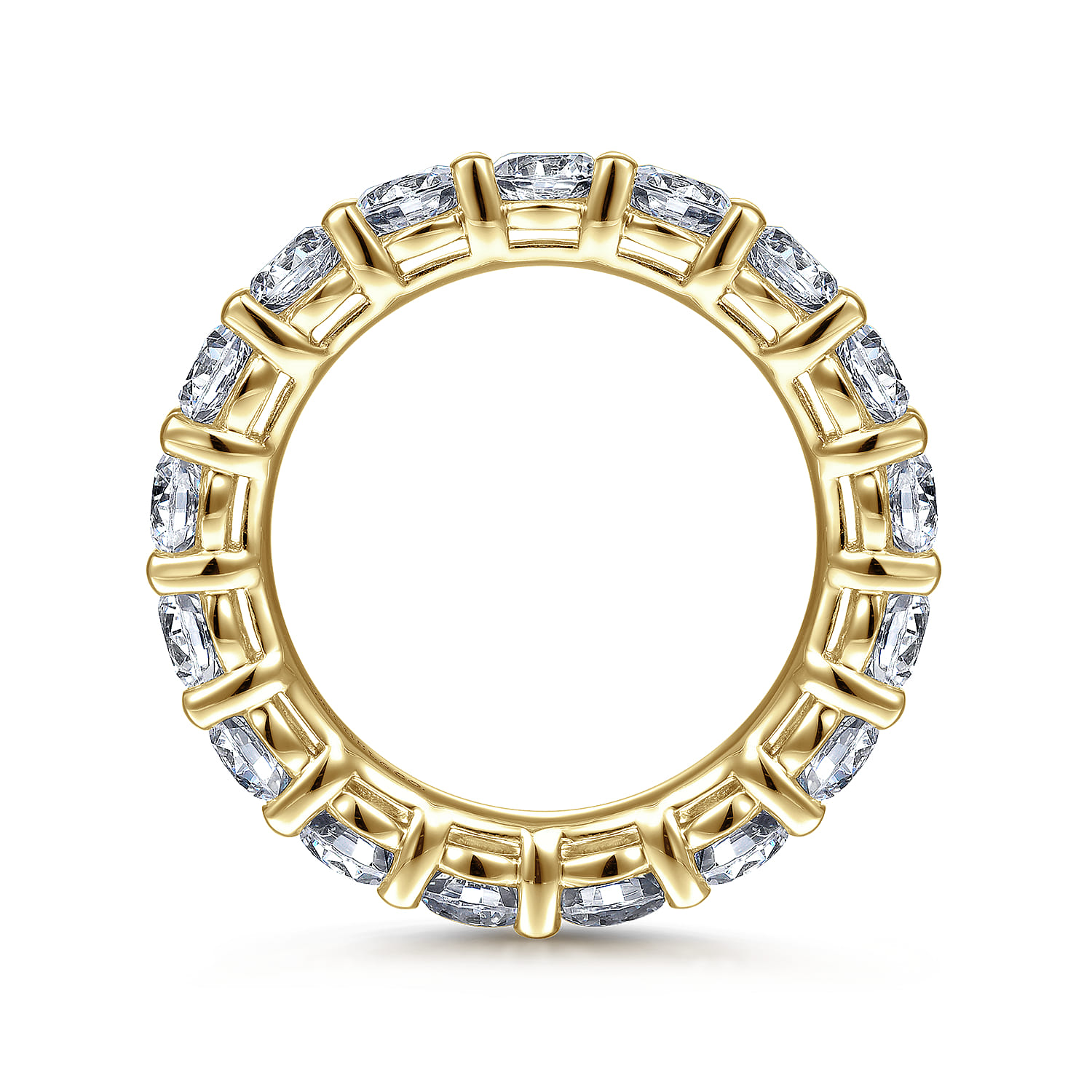 Shared Prong Diamond Eternity Band in 14K Yellow Gold, photograph 2