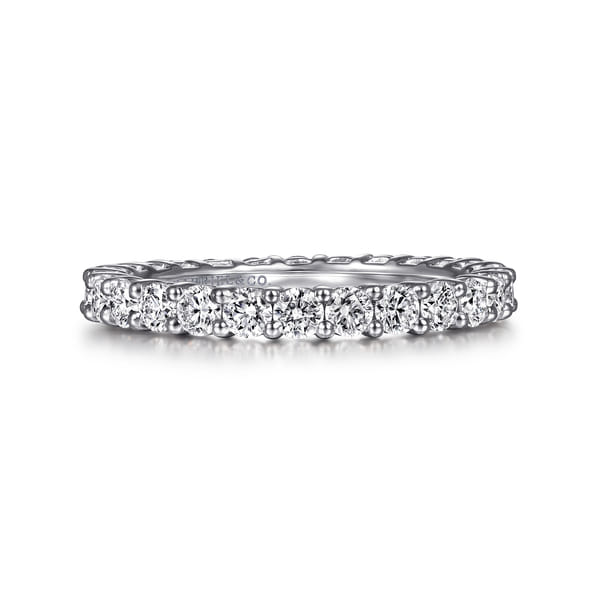 14K White Gold Shared Prong Diamond Eternity Band
