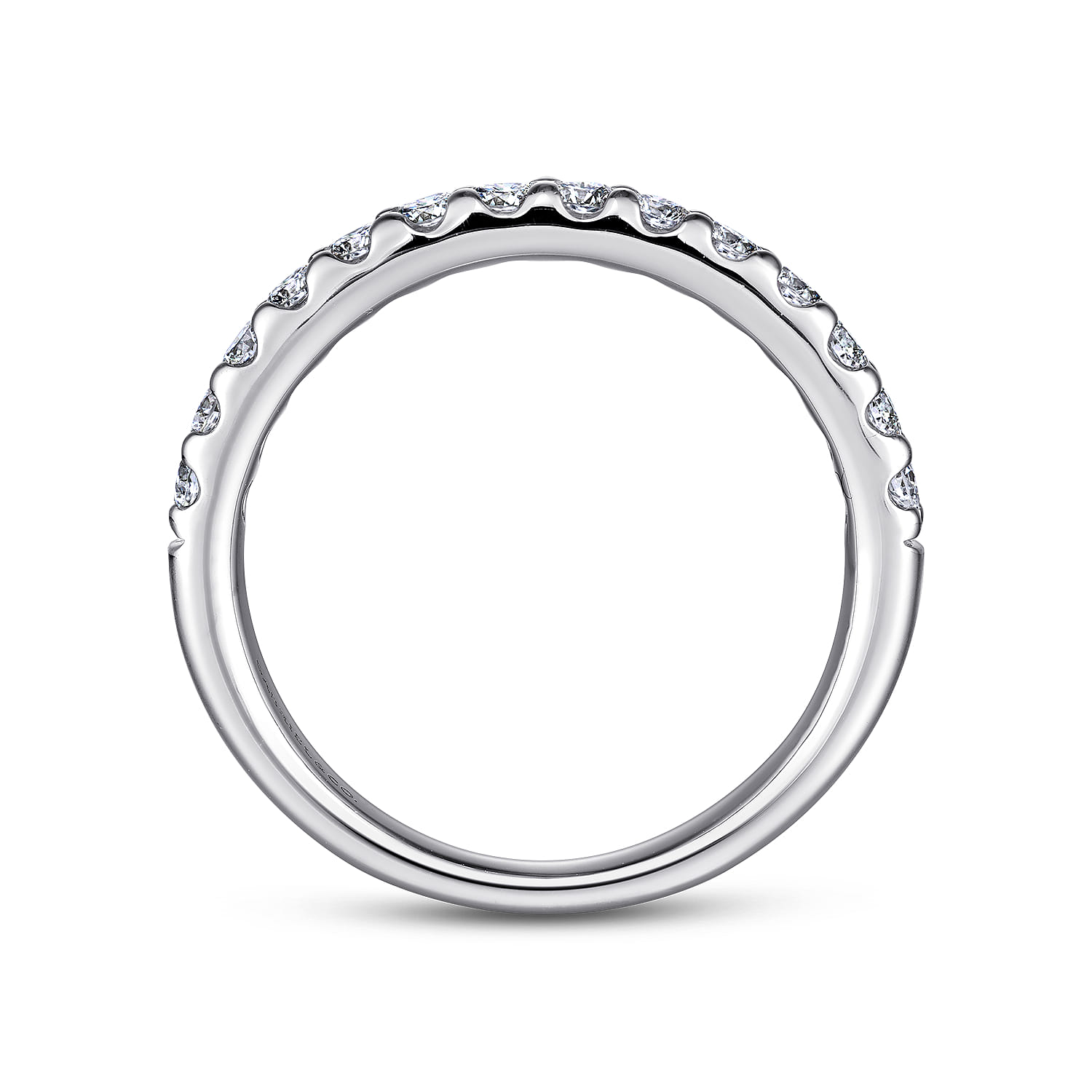 14 Stone Diamond Wedding Band in 14K White Gold, photograph 2