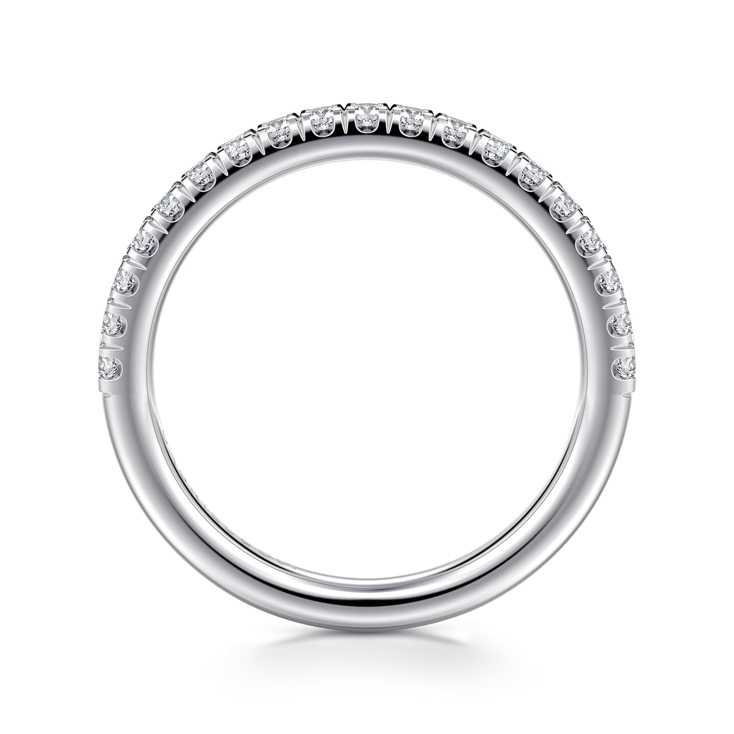 French Pave Diamond Wedding Band in Platinum, photograph 2