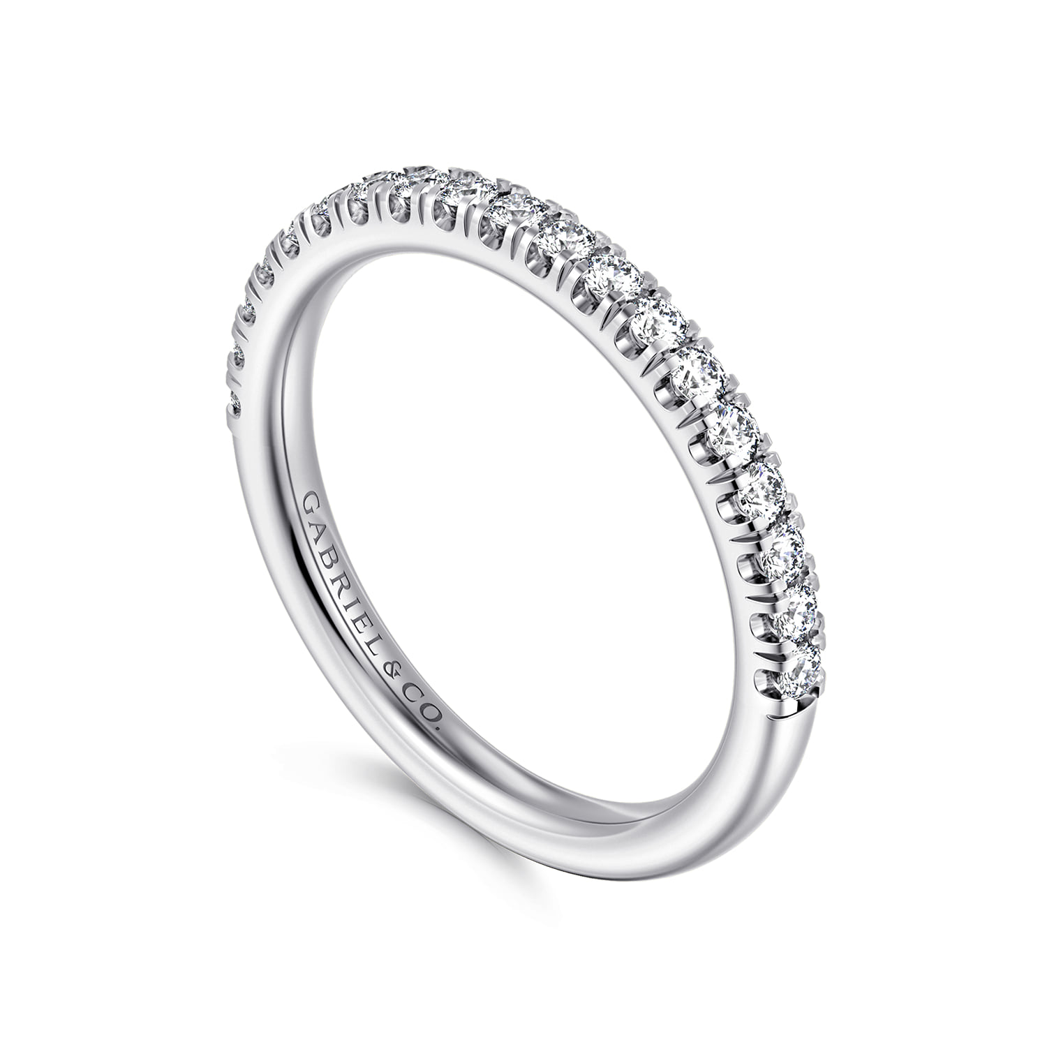 French Pave Diamond Wedding Band in Platinum, photograph 3