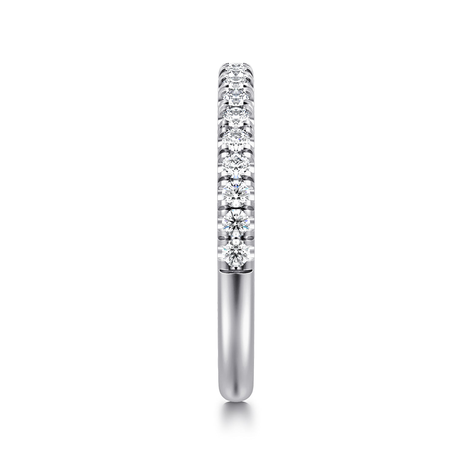 French Pave Diamond Wedding Band in Platinum, photograph 4