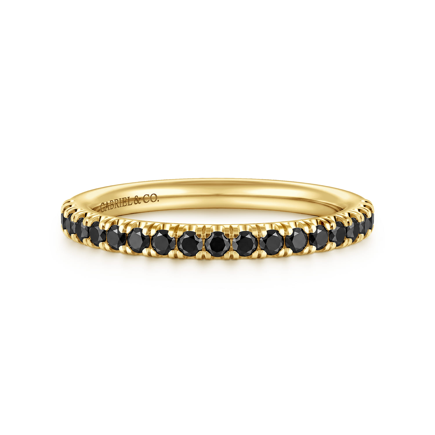 French Pave Black Diamond Anniversary Band