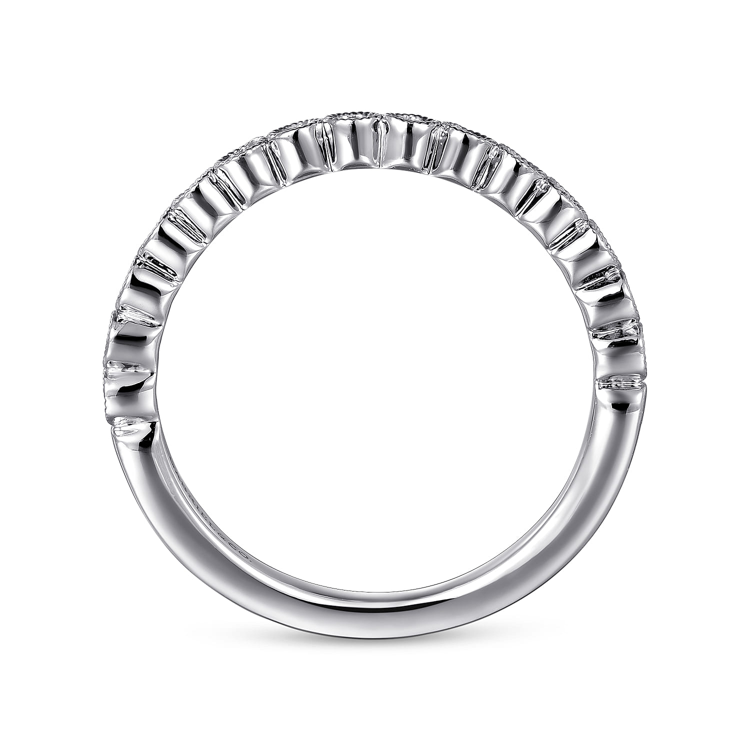 Bezel Set Diamond Anniversary Band in 14K White Gold, photograph 2