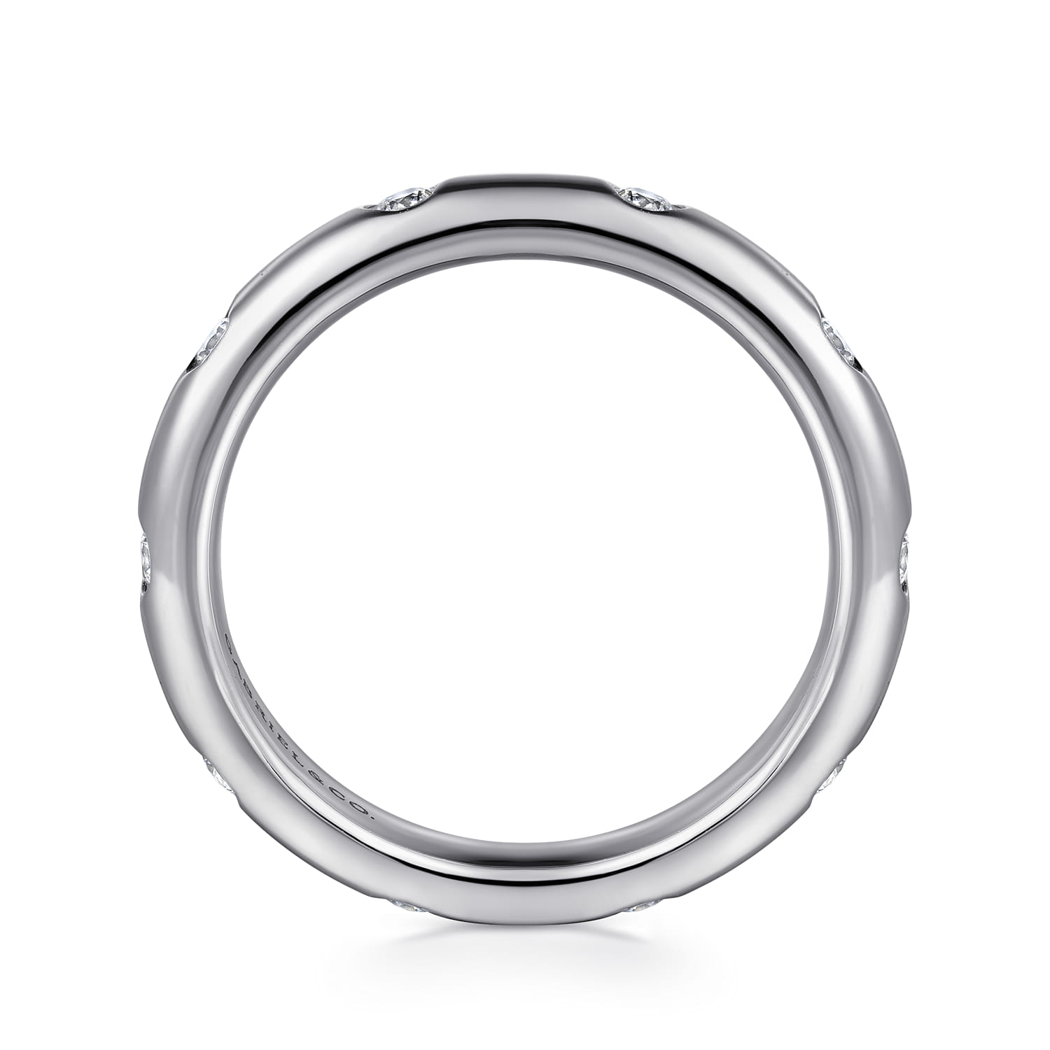 Flush Set Diamond Eternity Band in 14K White Gold, photograph 2