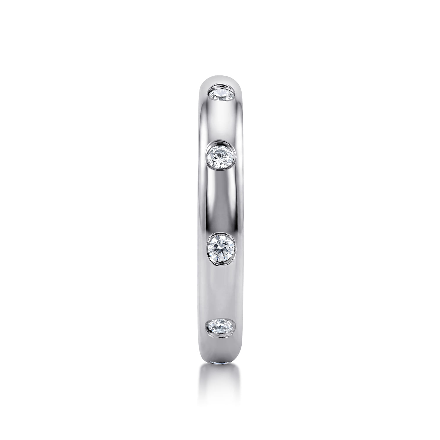 Flush Set Diamond Eternity Band in 14K White Gold, photograph 4