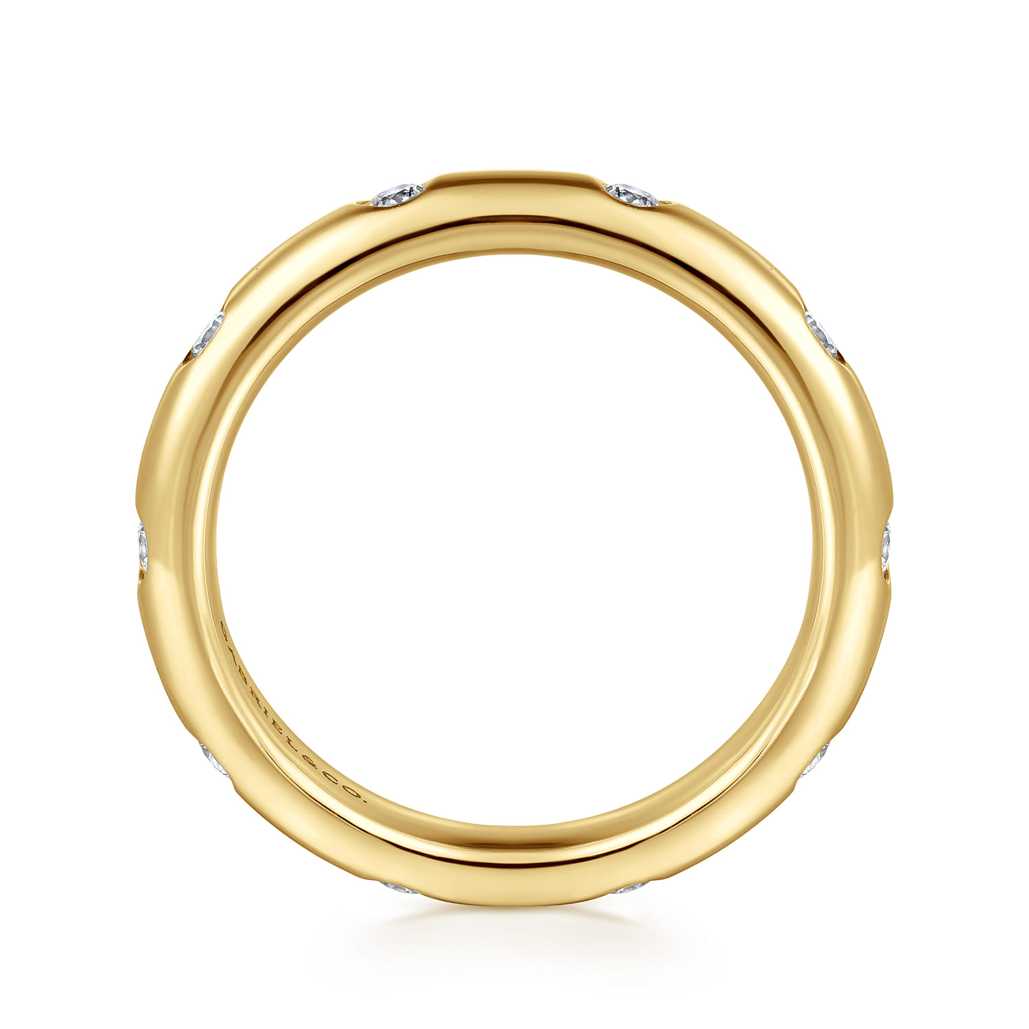Flush Set Diamond Eternity Band in 14K Yellow Gold, photograph 2