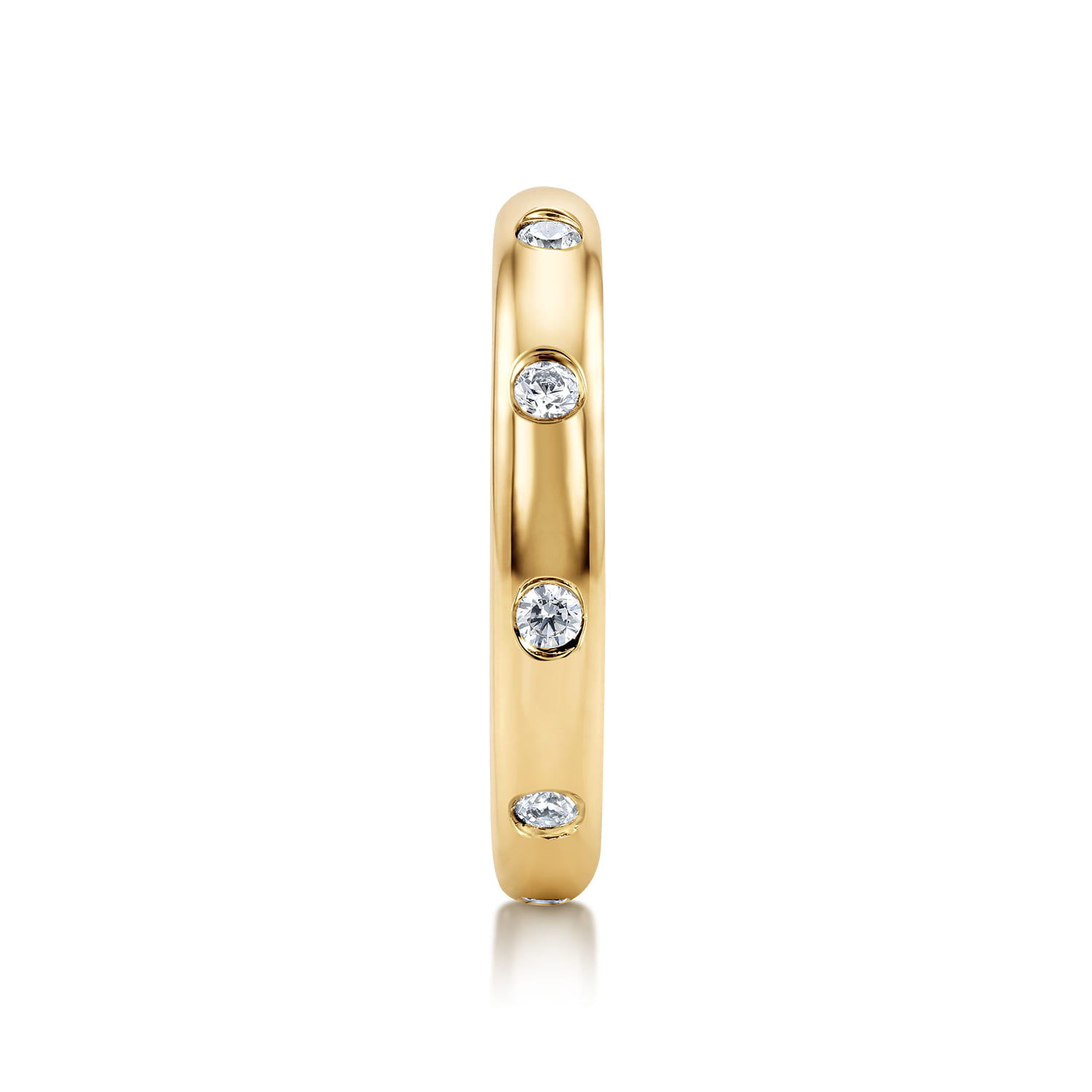 Flush Set Diamond Eternity Band in 14K Yellow Gold, photograph 4
