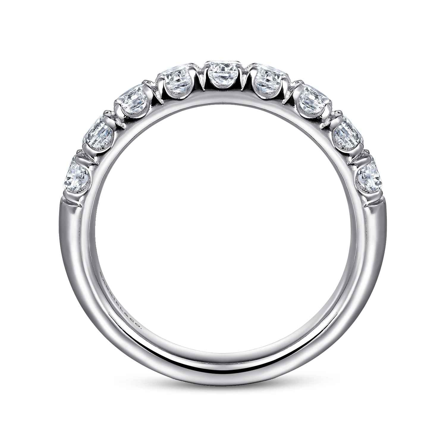 9 Stone French Pave Diamond Wedding Band in Platinum, photograph 2